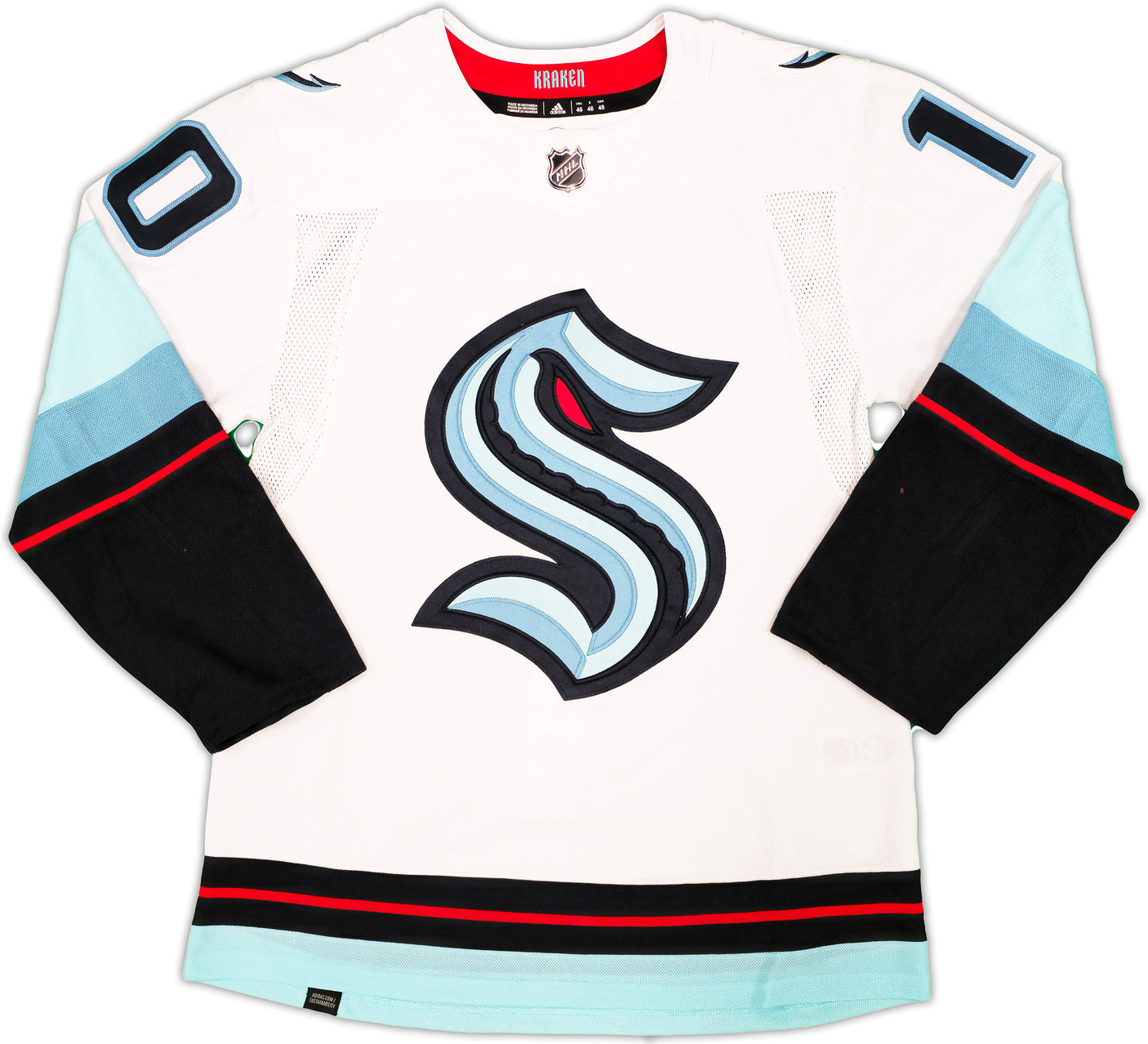 Seattle Kraken Matty Beniers Autographed White Adidas Authentic Jersey Size 46 Fanatics Holo Stock #222021