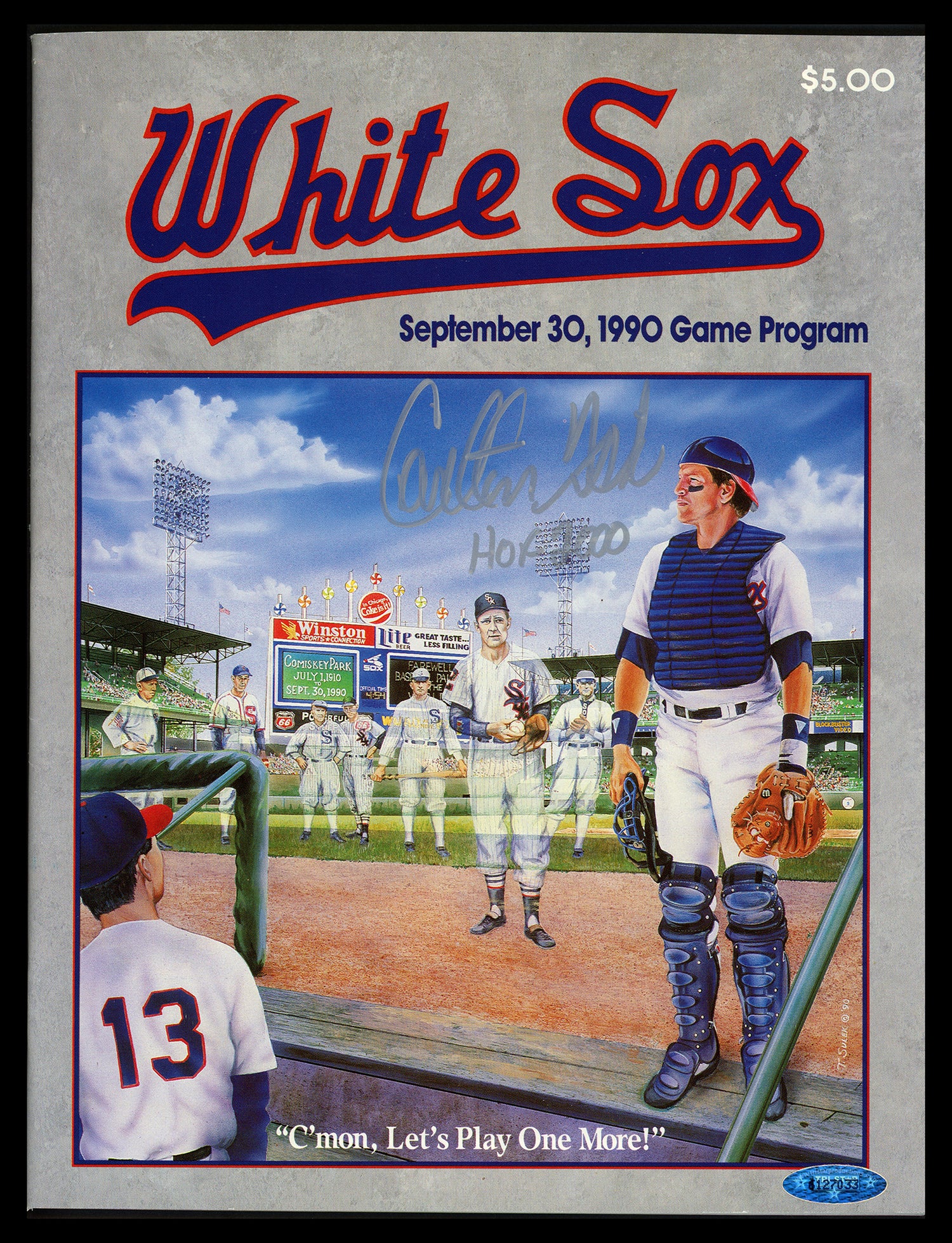 Carlton Fisk Autographed Game Program Chicago White Sox "HOF 2000" TriStar Holo #6127033