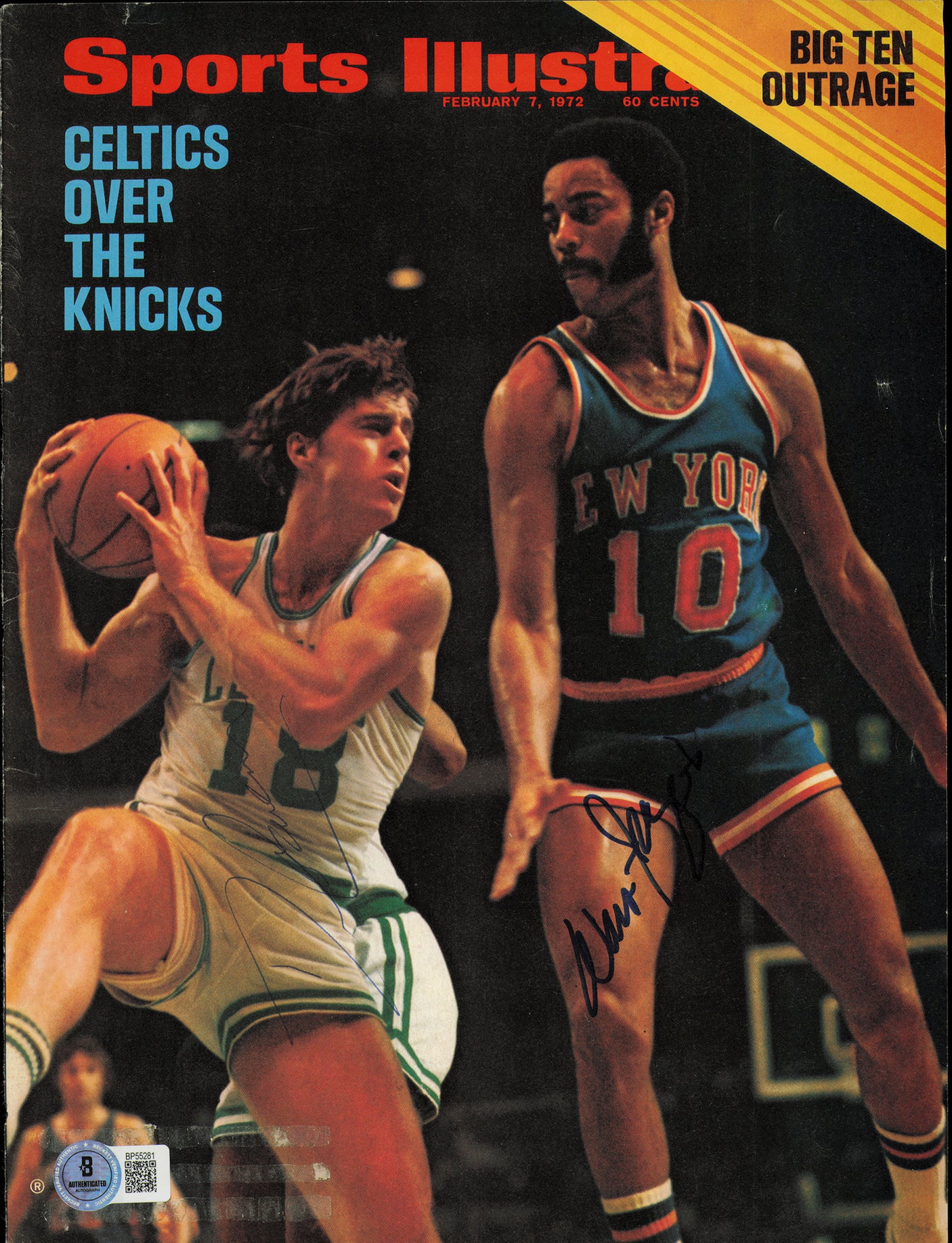 Dave Cowens & Walt Frazier Autographed 7x11 Magazine Page Photo Beckett BAS QR #BP55281