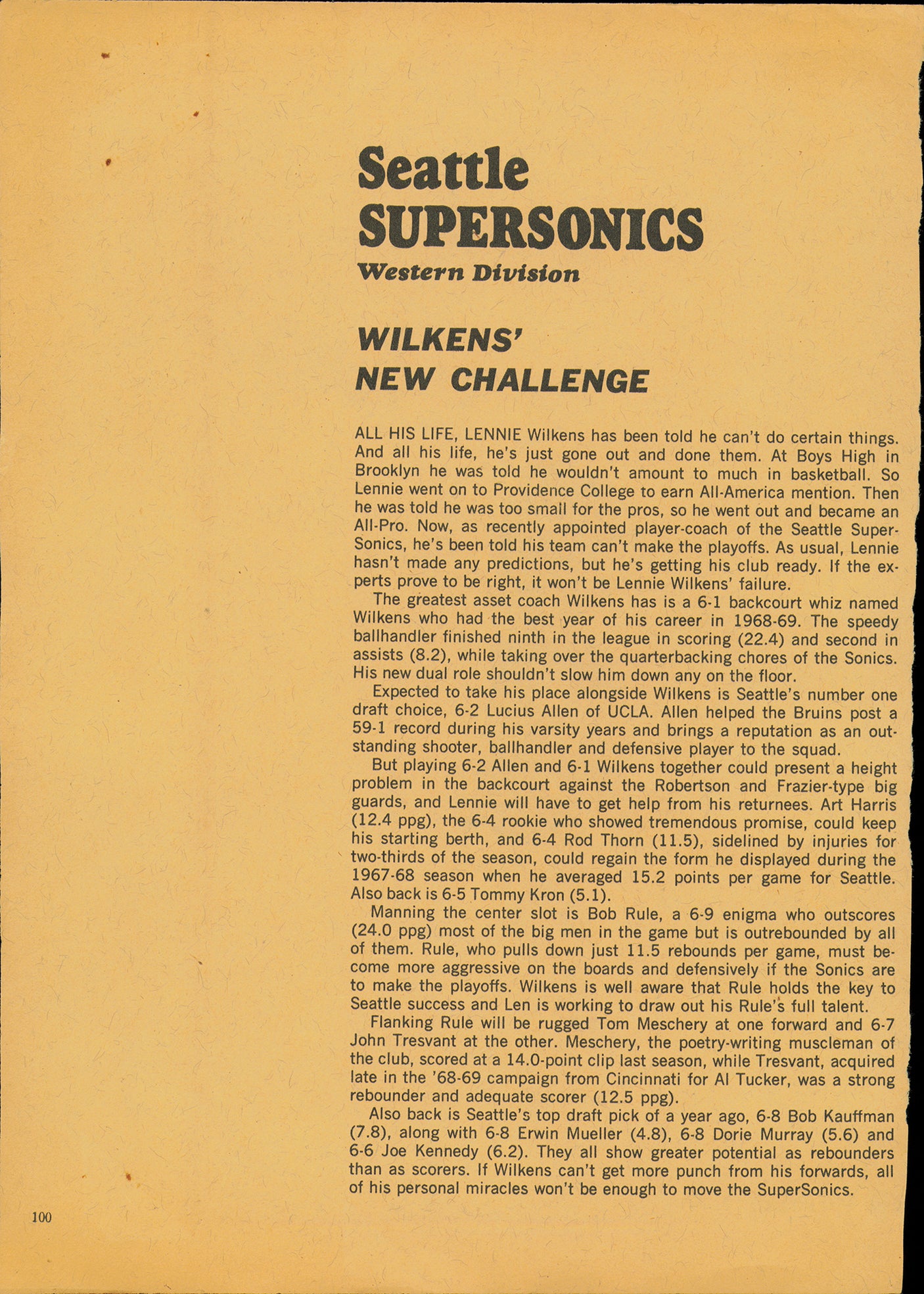 Art Williams Autographed 8x11 Magazine Page Photo San Diego Rockets Beckett BAS QR #BP55309