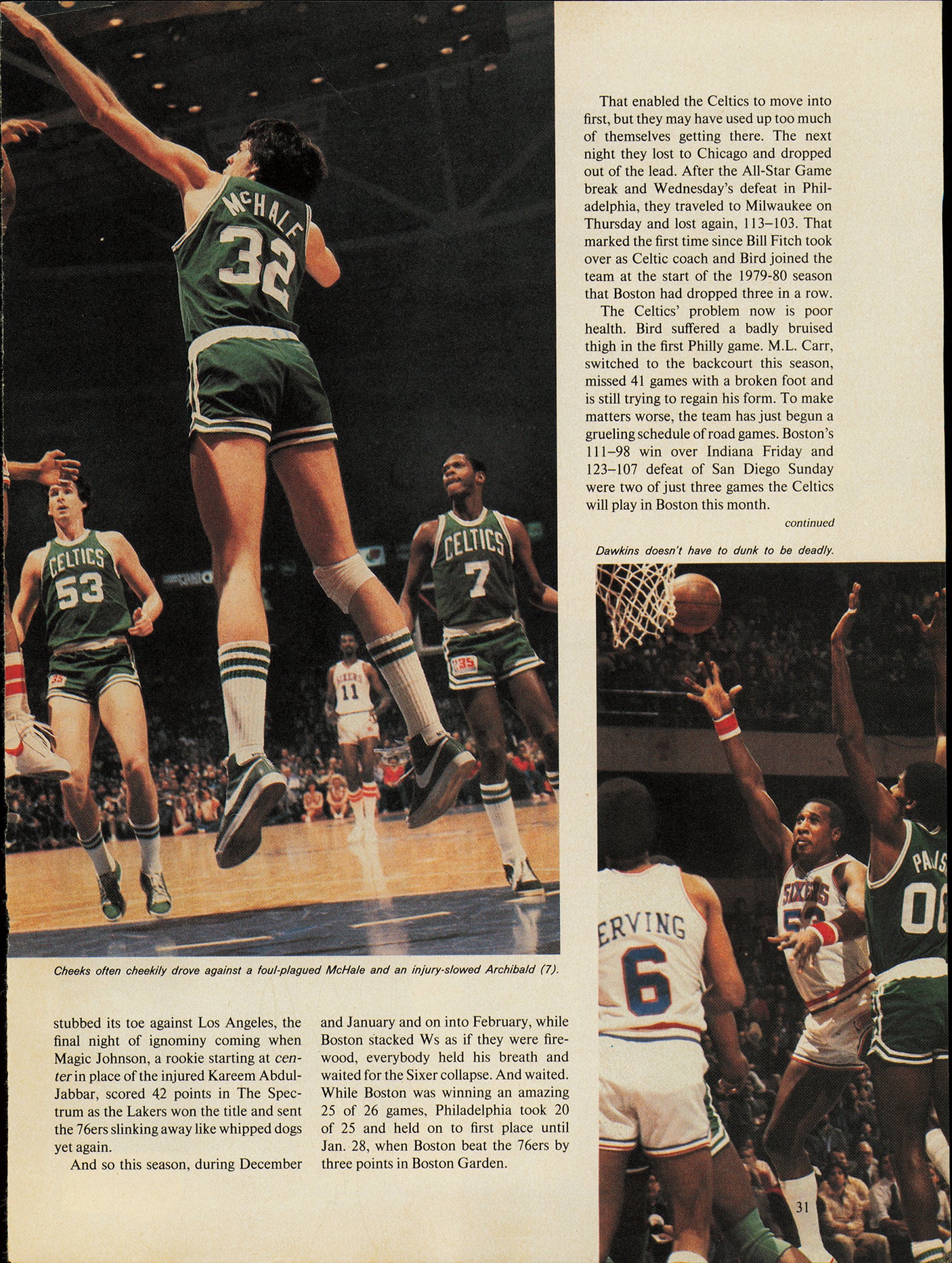 Andrew Tony & Billy Cunningham Autographed 7x11 Magazine Page Photo Philadelphia 76ers Beckett BAS QR #BP55322