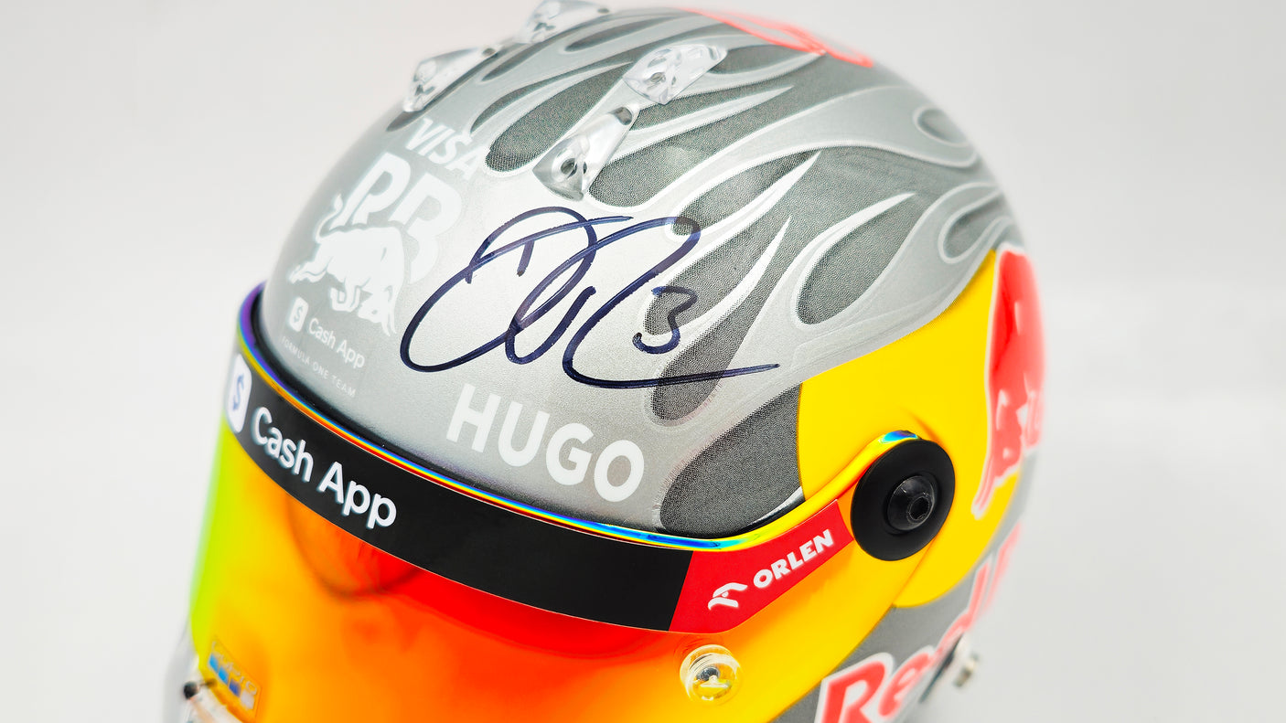 Daniel Ricciardo Autographed Red Bull Racing Silver Authentic Mini Helmet Beckett BAS QR #BR45034
