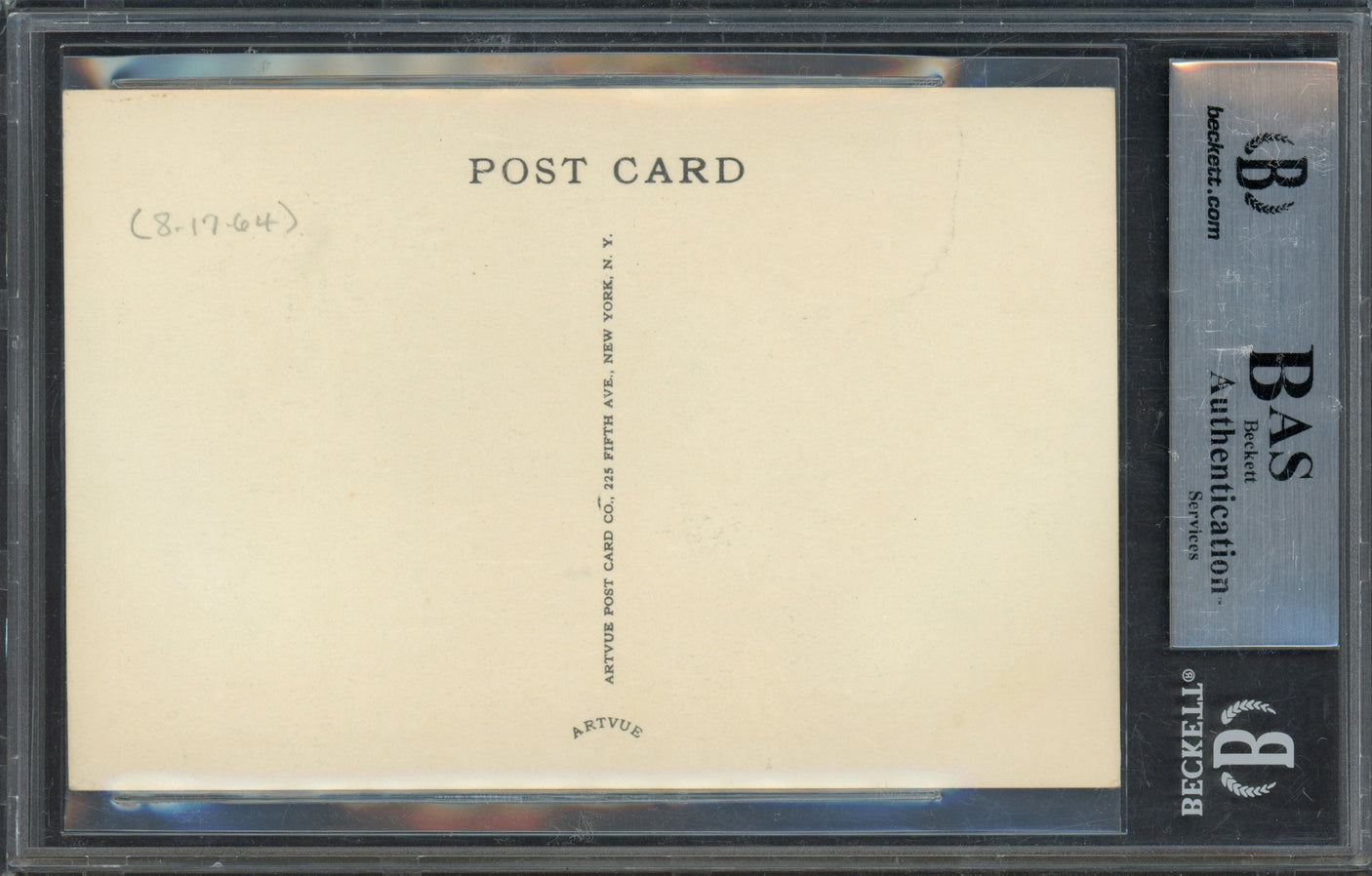 Bill McKechnie Autographed Artvue Hall of Fame HOF Plaque Postcard Cincinnati Reds Beckett BAS #13575591