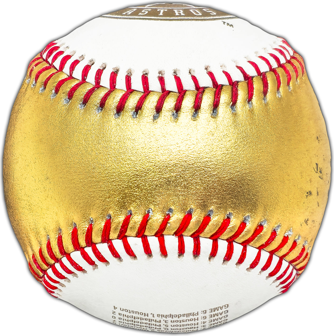 Yordan Alvarez Autographed Official 2022 Gold World Series Logo Baseball Houston Astros Beckett BAS #W381821