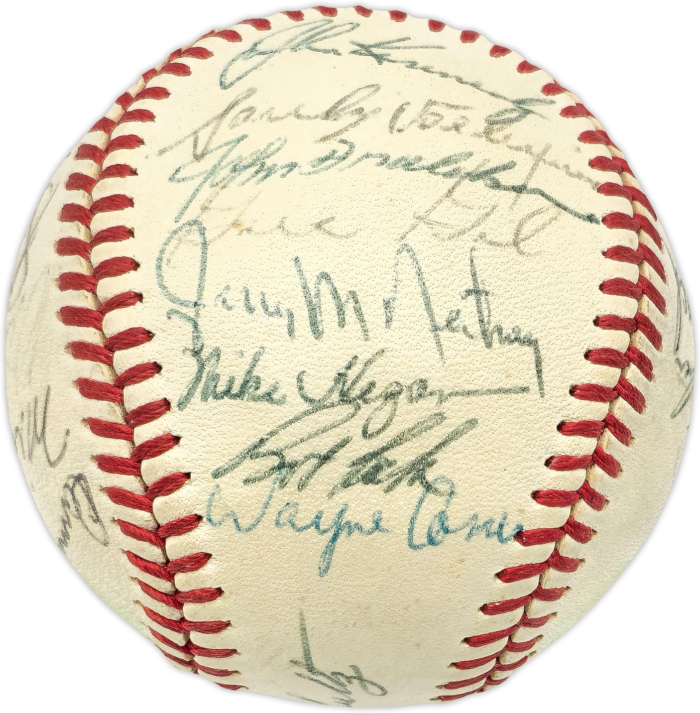 1969 Seattle Pilots Team Signed Autographed Official Cronin AL Baseball With 28 Signatures Including Miguel Fuentes Beckett BAS #AD43523