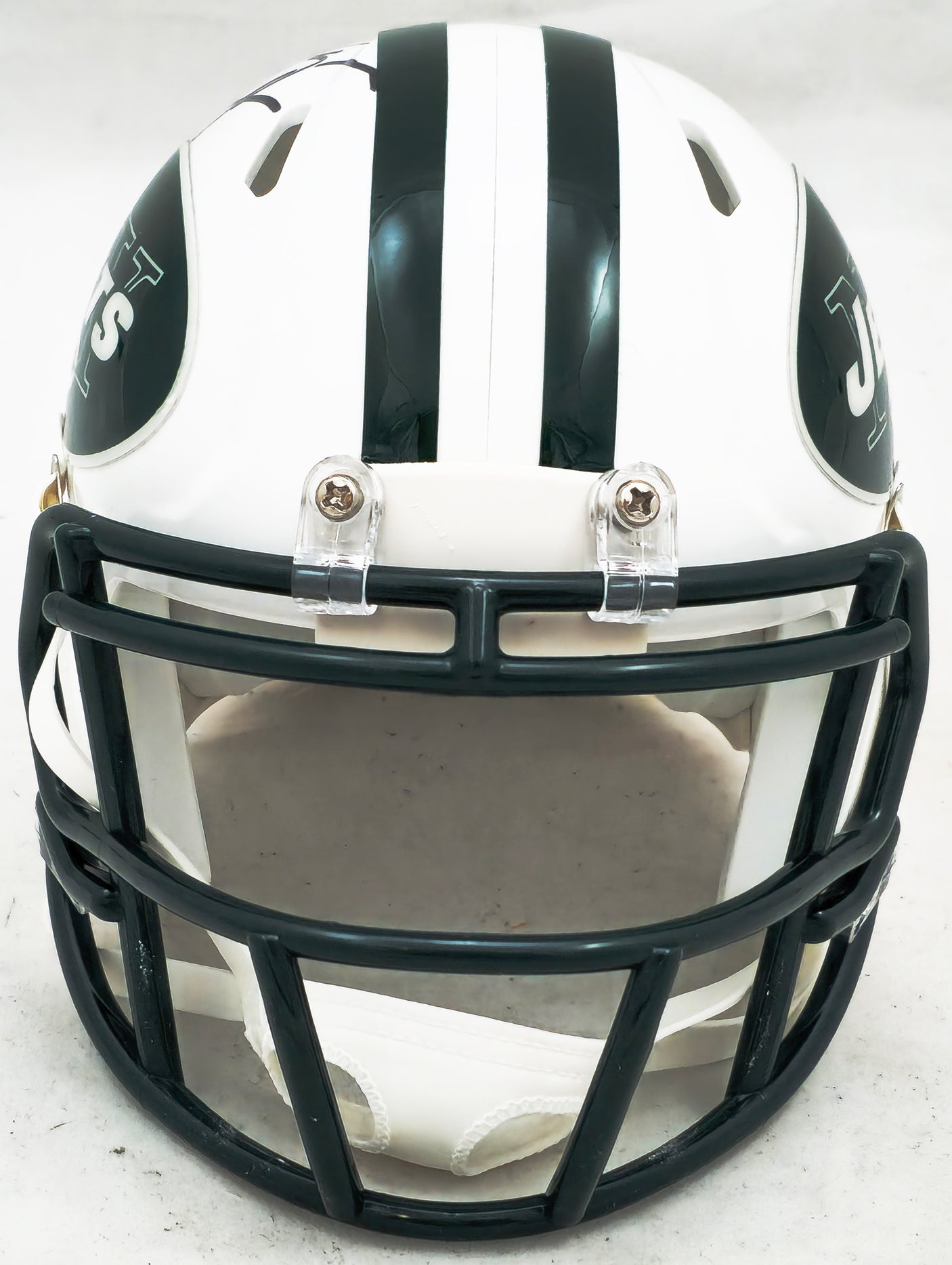 Wayne Chrebet Autographed New York Jets White 98-18 Throwback Speed Mini Helmet Beckett BAS Witness Stock #223738