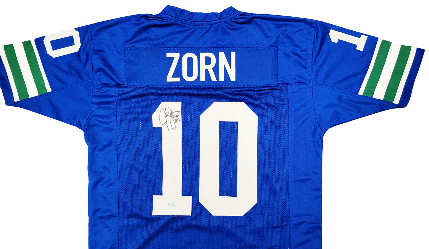 Seattle Seahawks Jim Zorn Autographed Blue Jersey MCS Holo Stock #211071