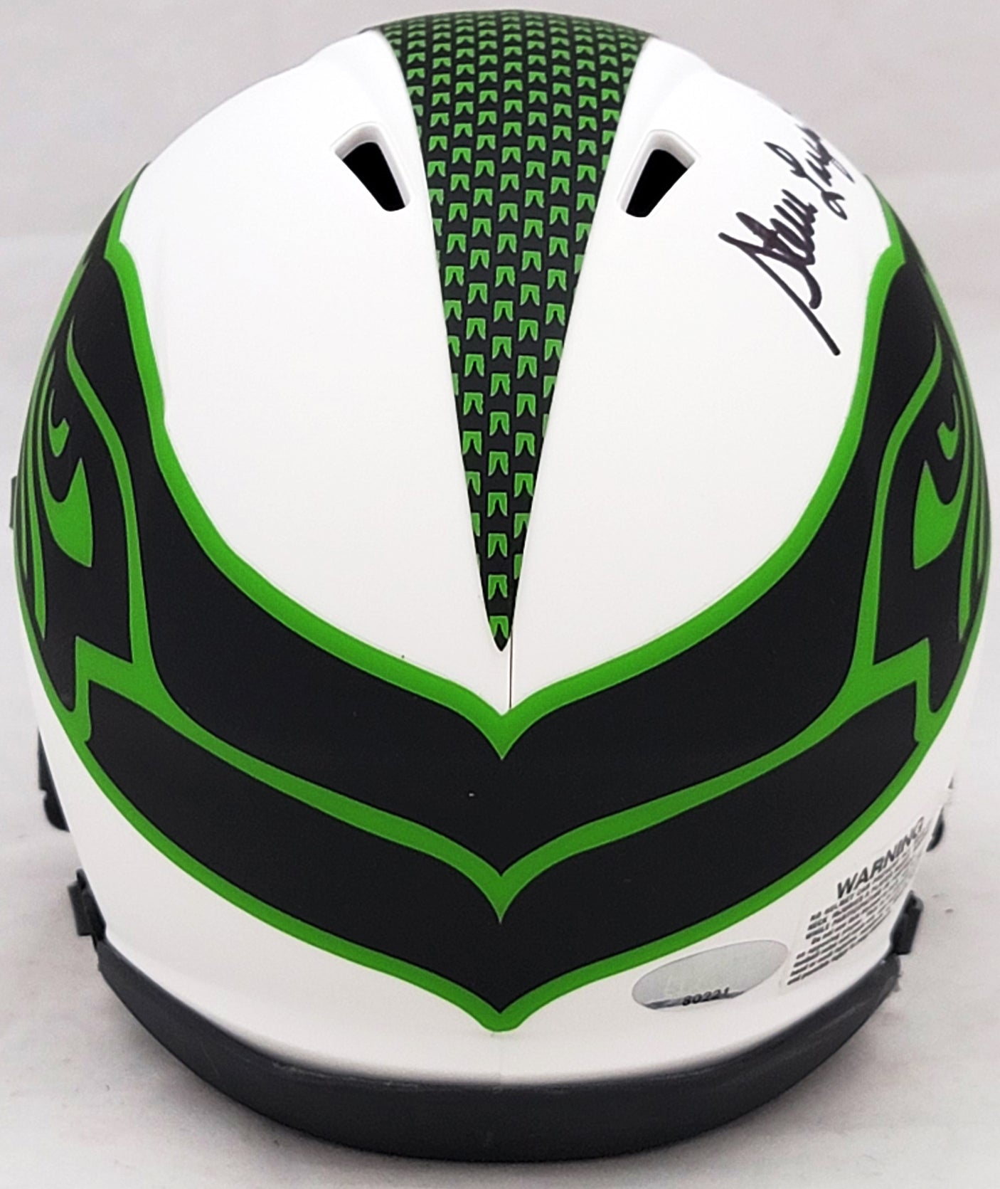 Steve Largent Autographed Seattle Seahawks Lunar Eclipse White Speed Mini Helmet "HOF 95" MCS Holo Stock #211067