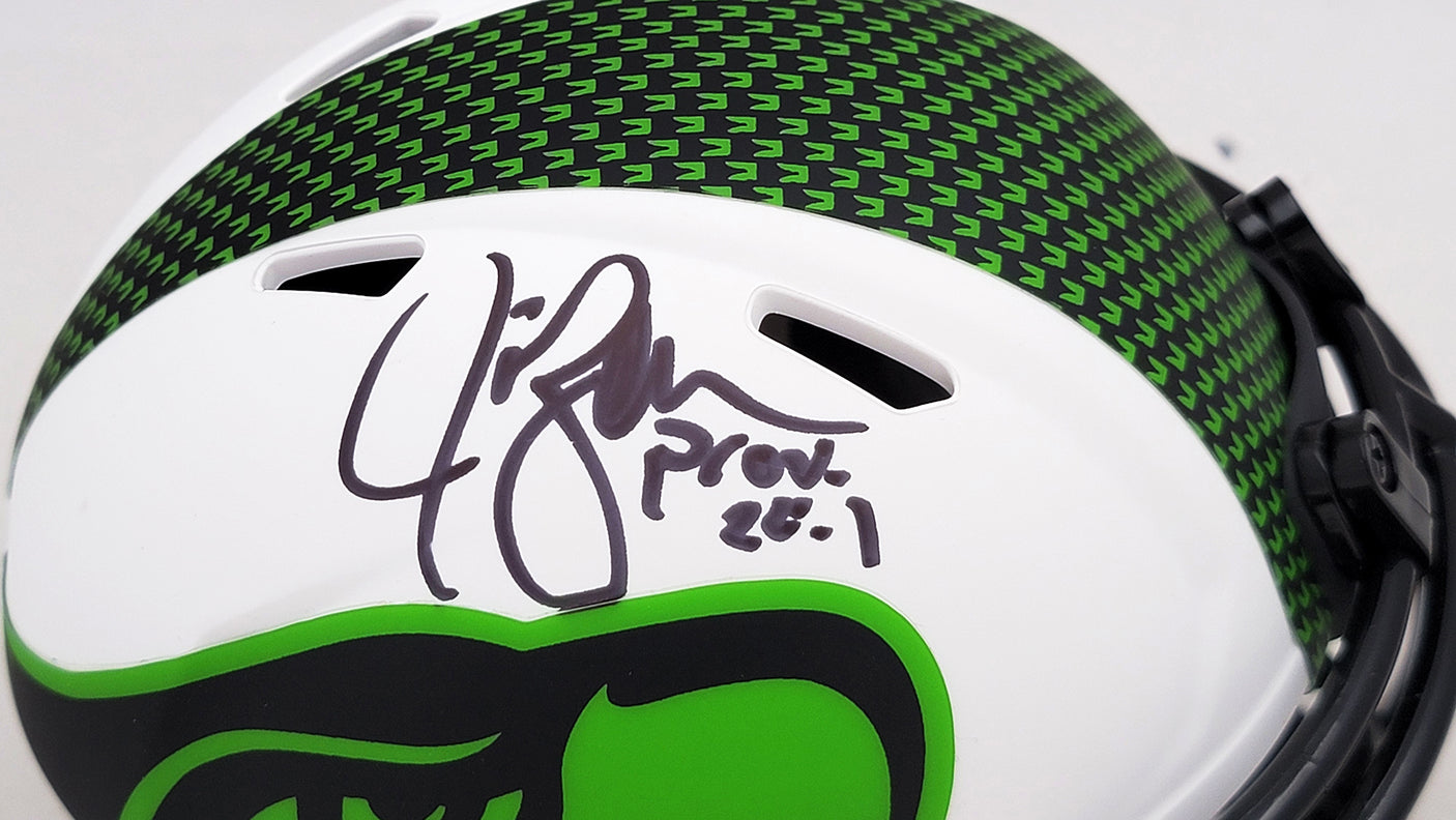 Jim Zorn Autographed Seattle Seahawks Lunar Eclipse White Speed Mini Helmet MCS Holo Stock #211075