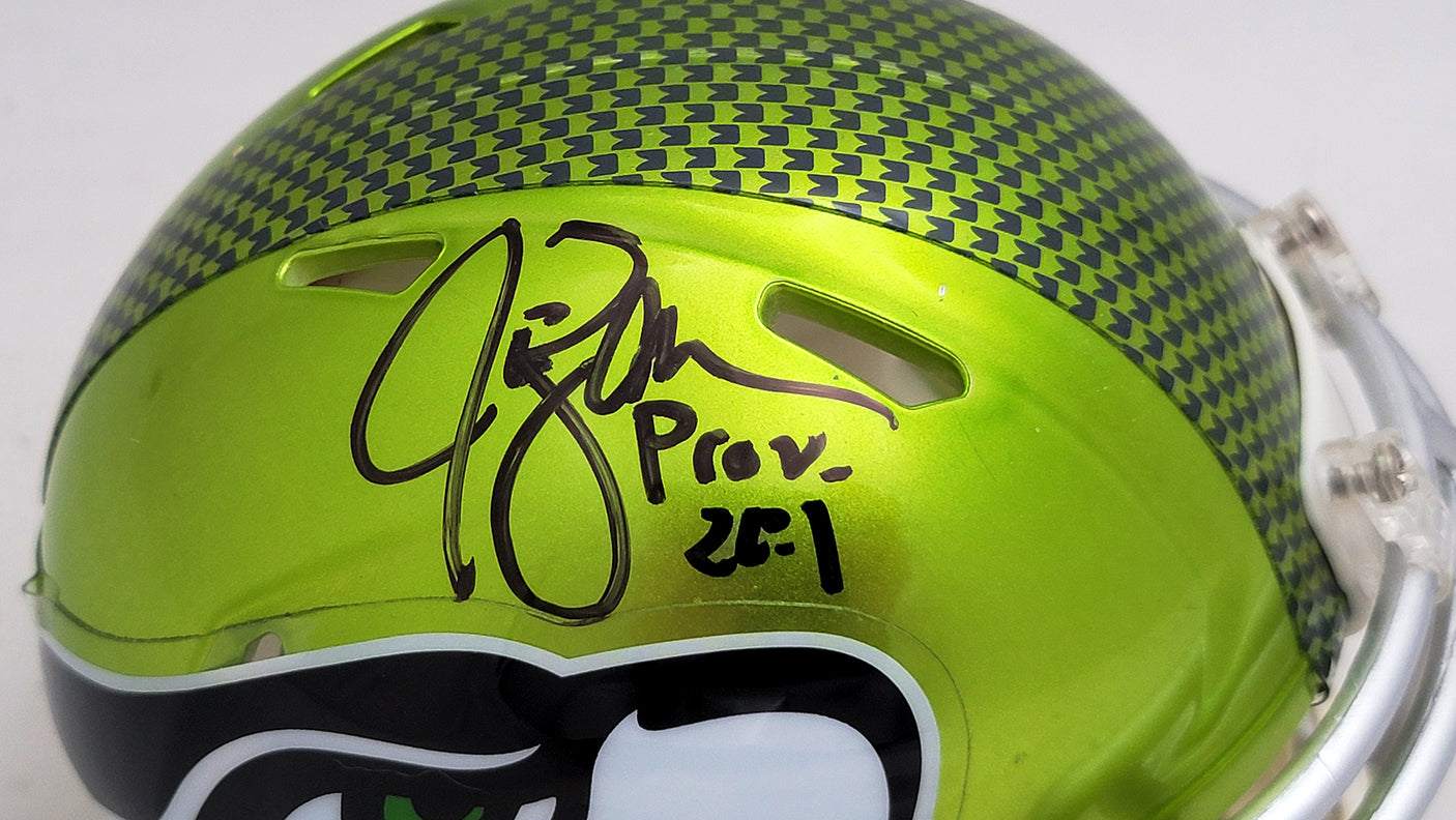 Jim Zorn Autographed Seattle Seahawks Flash Green Speed Mini Helmet MCS Holo Stock #211074