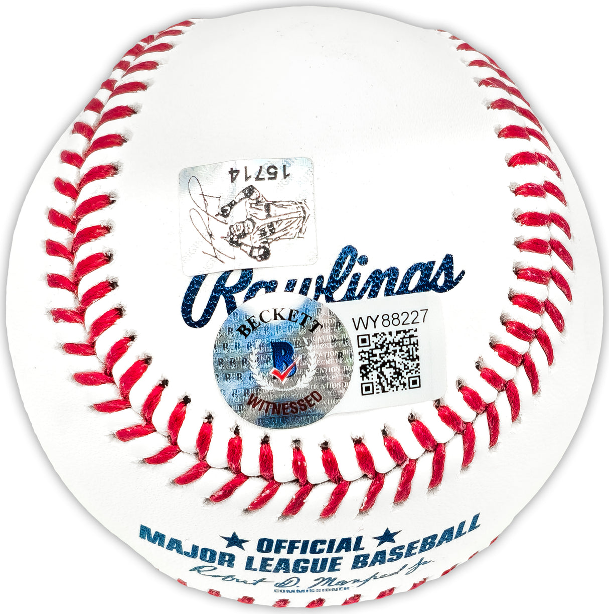 David Ortiz Autographed Official MLB Baseball Boston Red Sox "HOF 22" Beckett BAS Witness Stock #236700