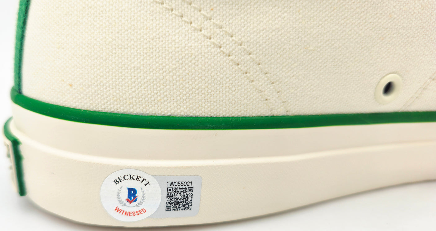 Bob Cousy Autographed White P.F. Flyers All-American HI Cousy Shoes Boston Celtics Size 12 Beckett BAS Witness Stock #236684