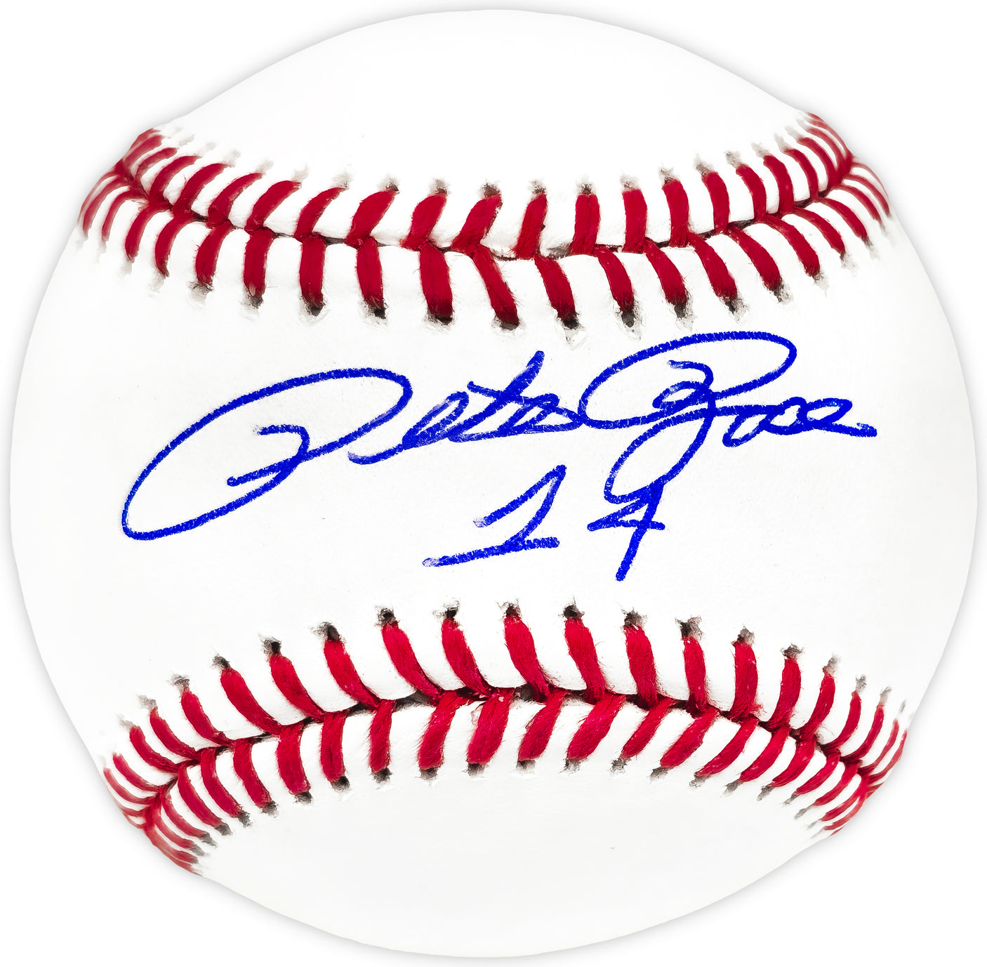 Pete Rose Autographed Official MLB Baseball Cincinnati Reds "#14" Beckett BAS Witness Stock #237562