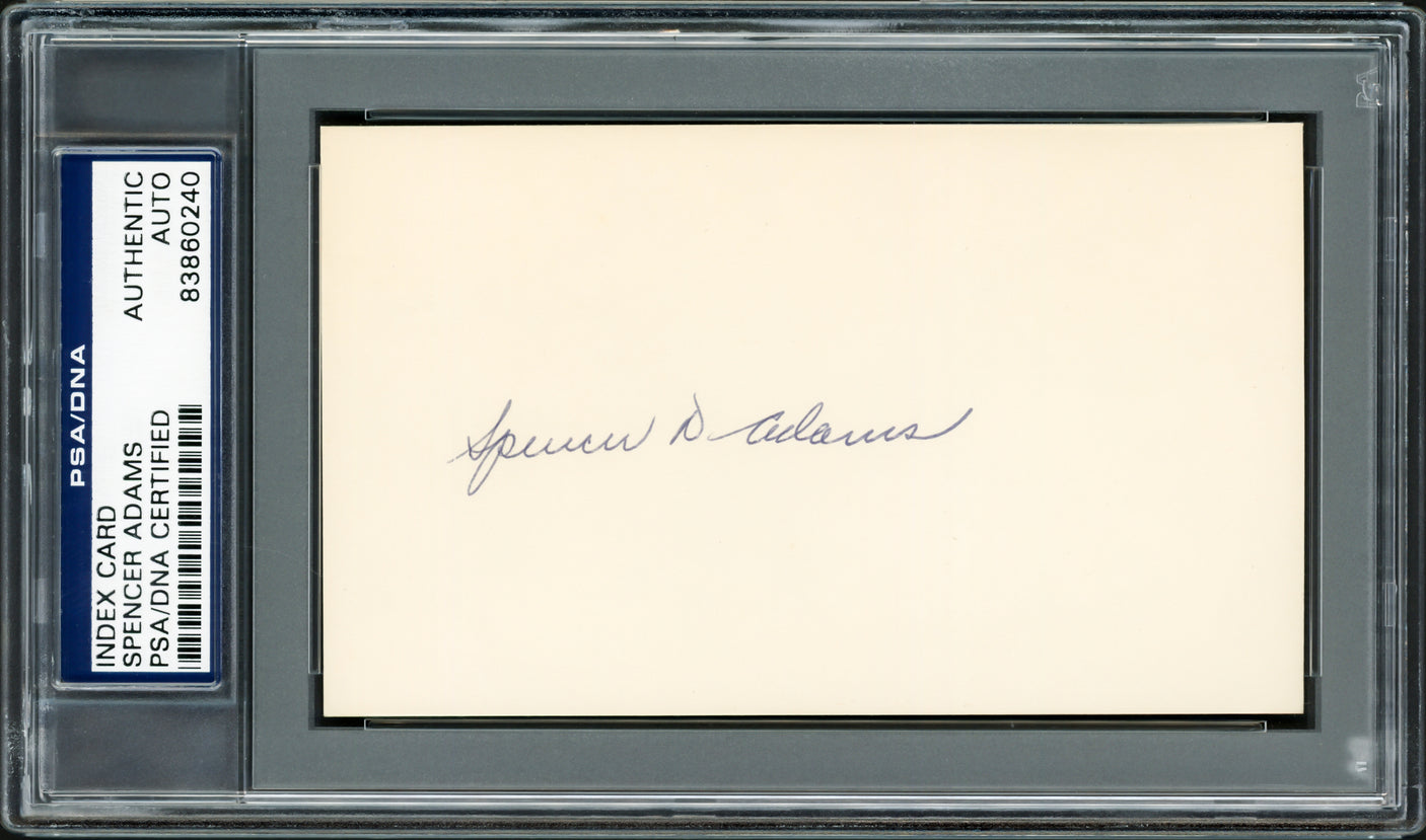 Spencer Adams Autographed 3x5 Index Card New York Yankees PSA/DNA Stock #211334