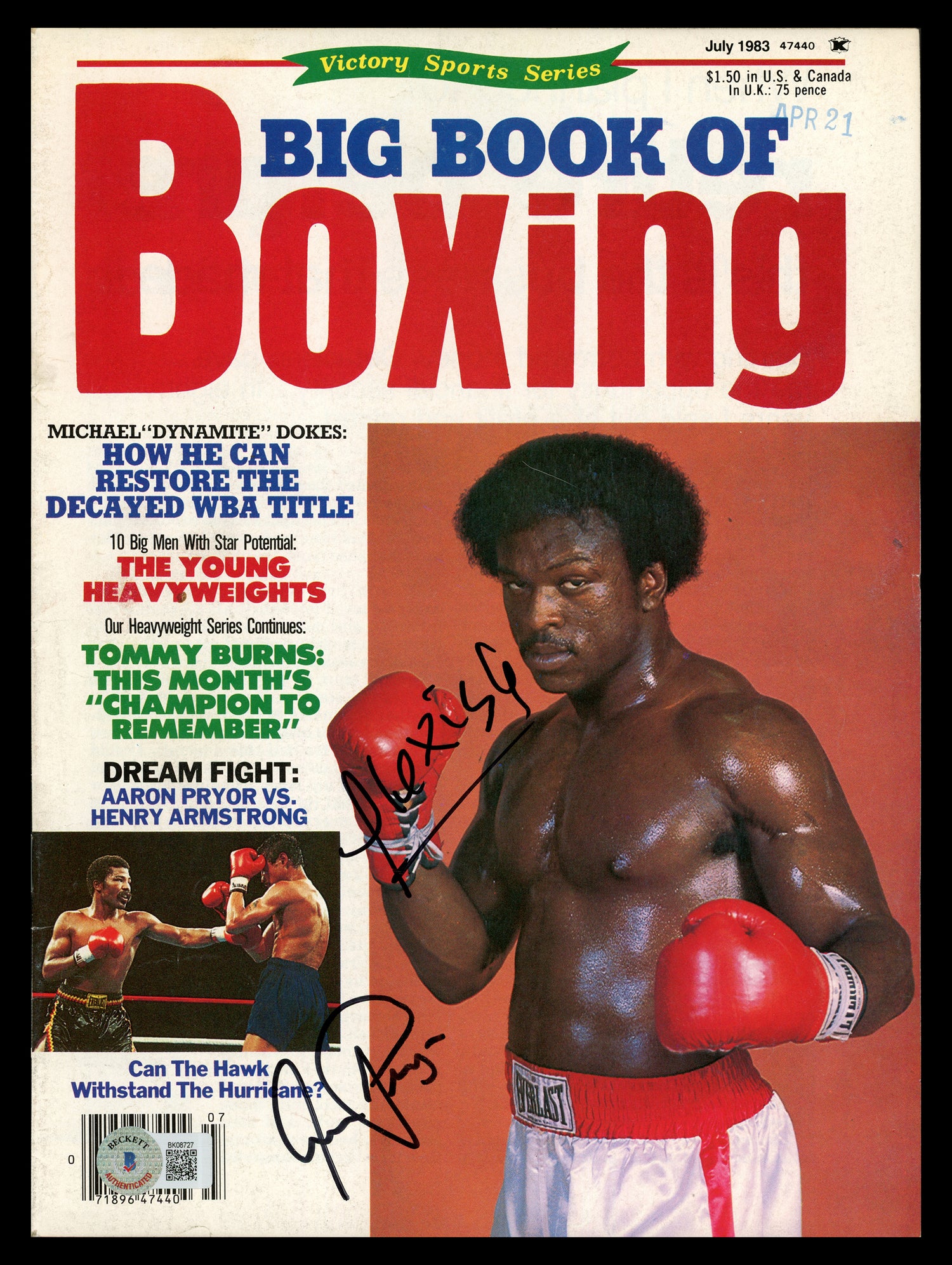 Aaron Pryor & Alexis Arguello Autographed Big Book of Boxing Magazine Beckett BAS QR #BK08727