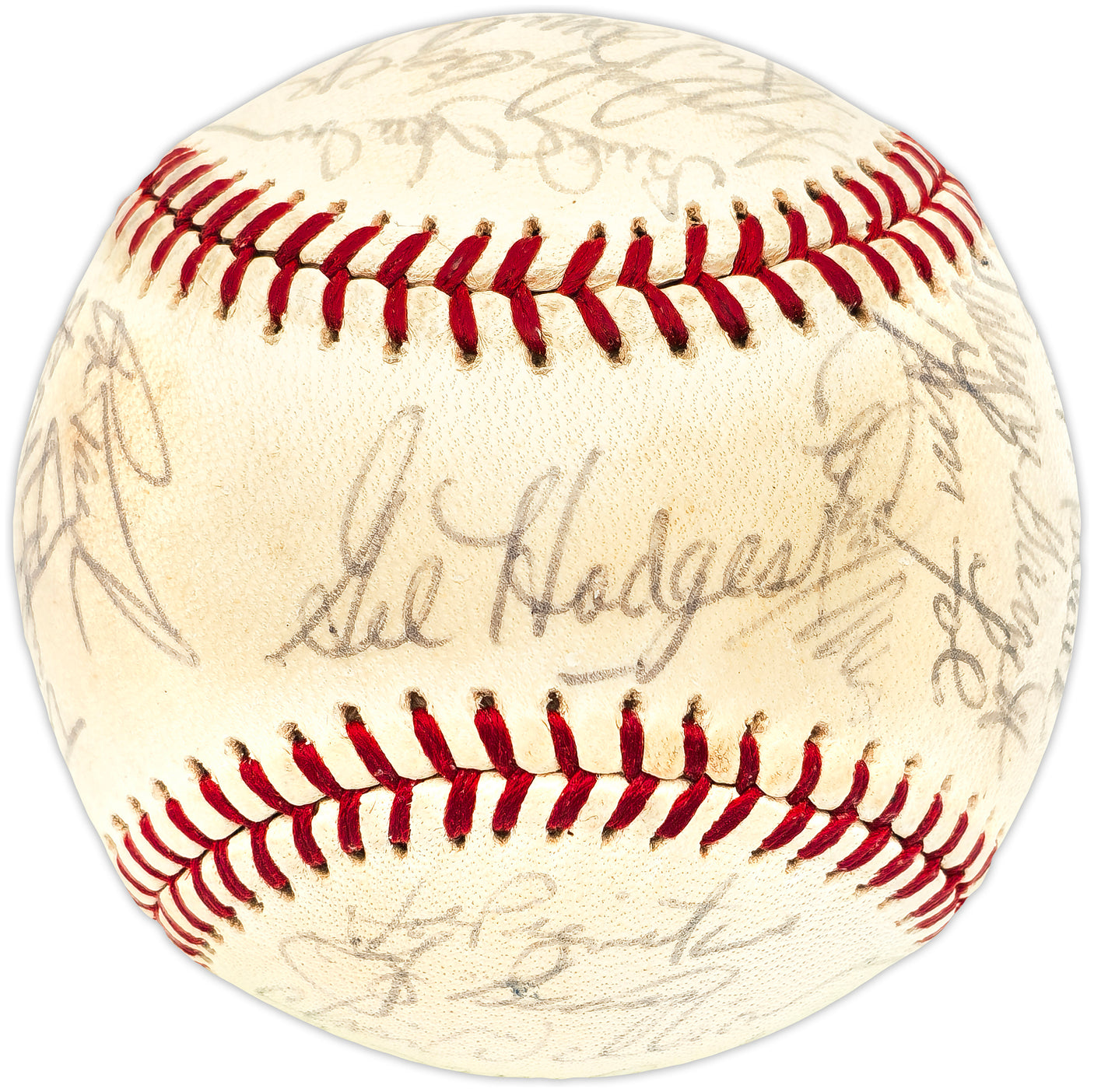 1971 New York Mets Team Autographed Official Feeney NL Baseball With 30 Signatures Including Gil Hodges & Tom Seaver Beckett BAS #AE08351