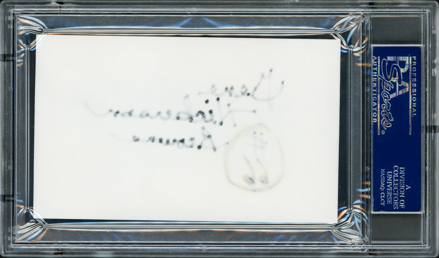 Gene Hickerson Autographed 3x5 Index Card Cleveland Browns PSA/DNA #83721464