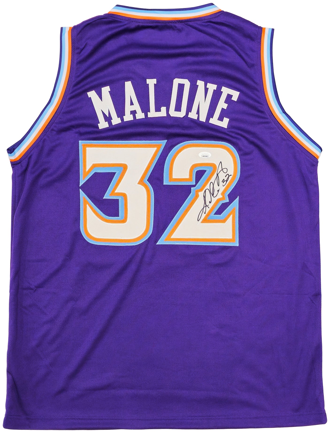 Utah Jazz Karl Malone Autographed Purple Jersey JSA Stock #237062