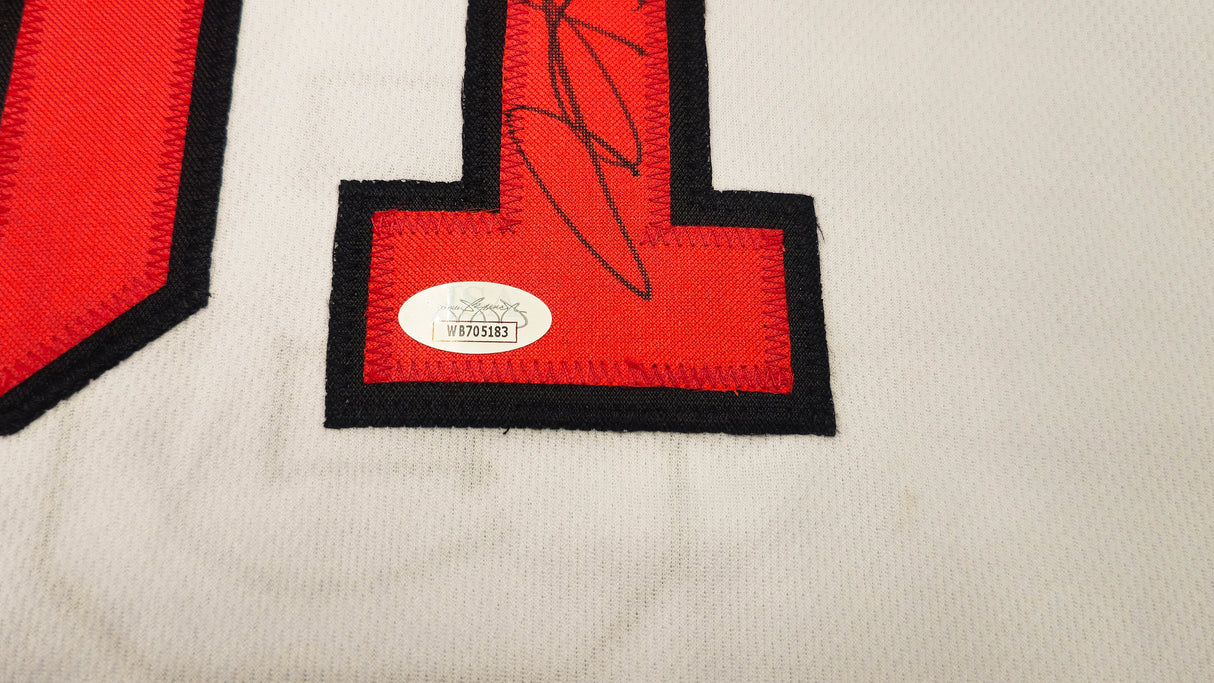 Chicago Bulls Dennis Rodman Autographed White Jersey JSA Stock #237054