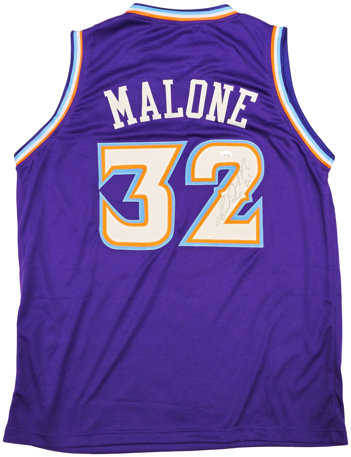 Utah Jazz Karl Malone Autographed Purple Jersey JSA Stock #237069