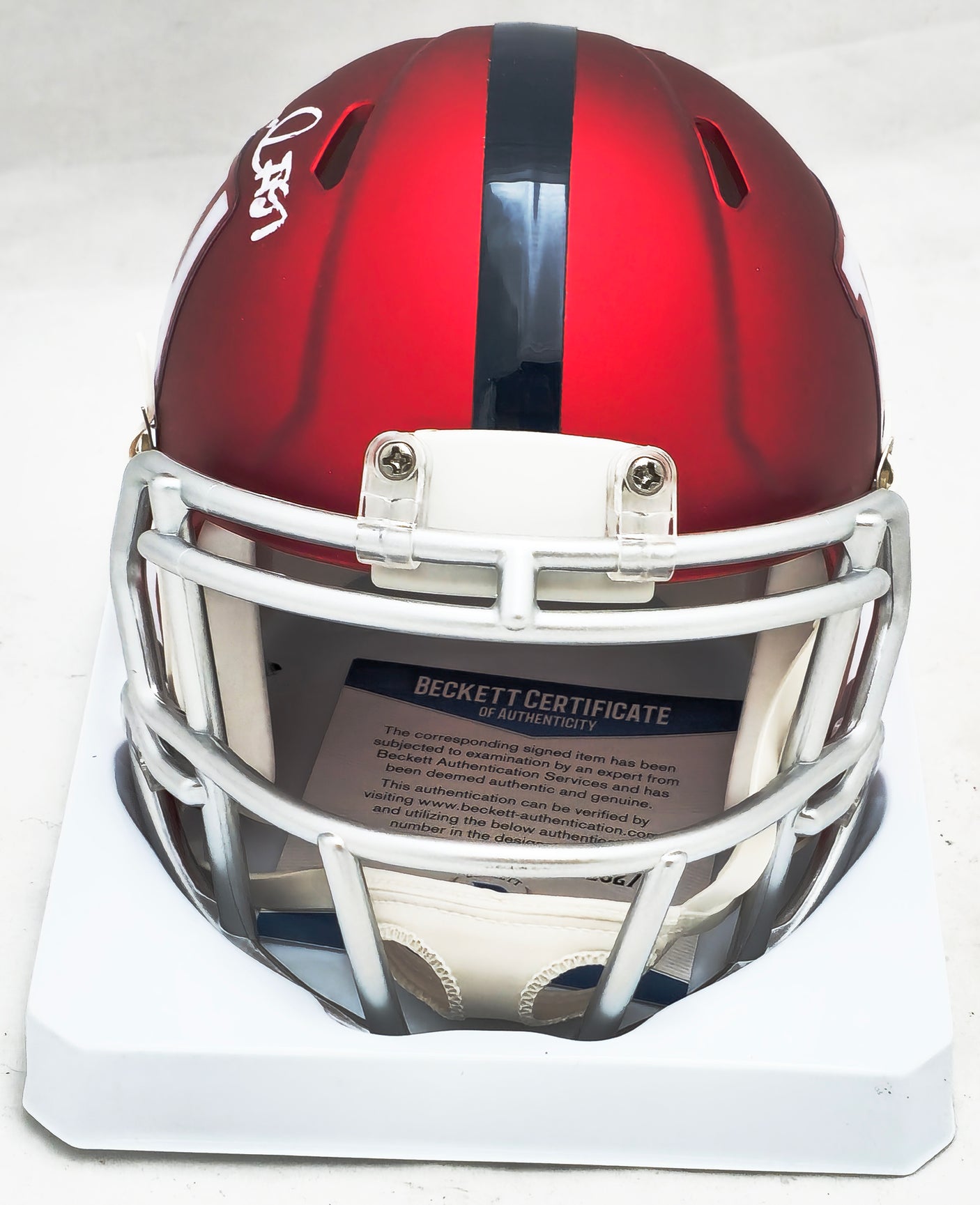 Sterling Shepard Autographed New York Giants Blaze Red Mini Helmet Beckett BAS #E02711