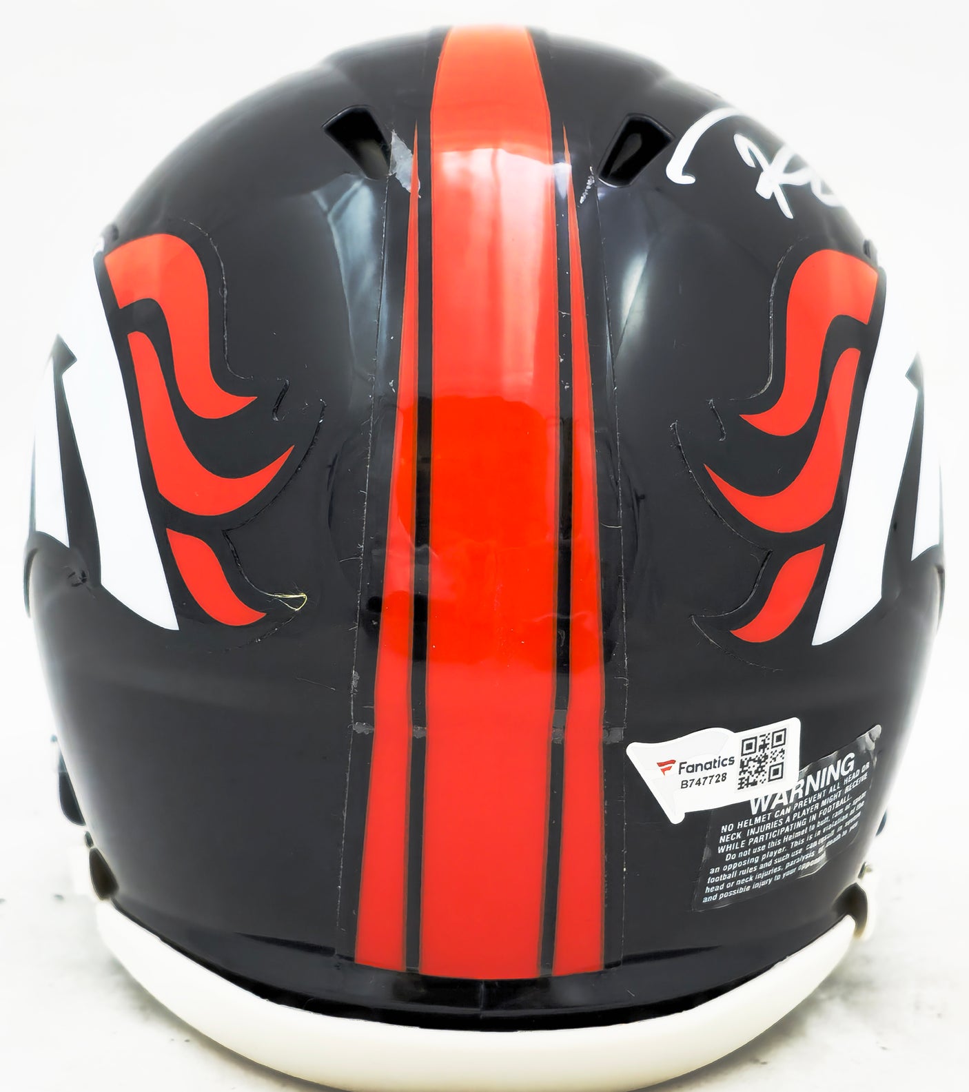 Russell Wilson Autographed Denver Broncos Dark Blue Speed Mini Helmet Fanatics Holo #B747728