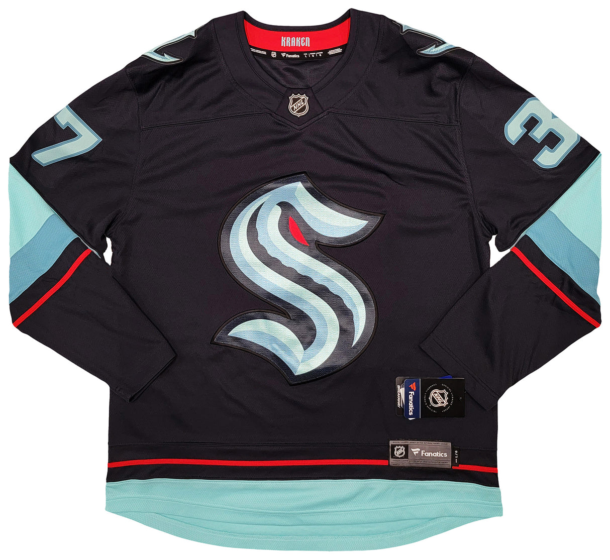 Seattle Kraken Yanni Gourde Autographed Blue Fanatics Jersey Size L Fanatics Holo Stock #211613