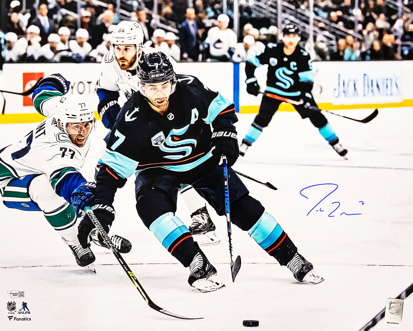 Jordan Eberle Autographed 16x20 Photo Seattle Kraken Fanatics Holo Stock #211622