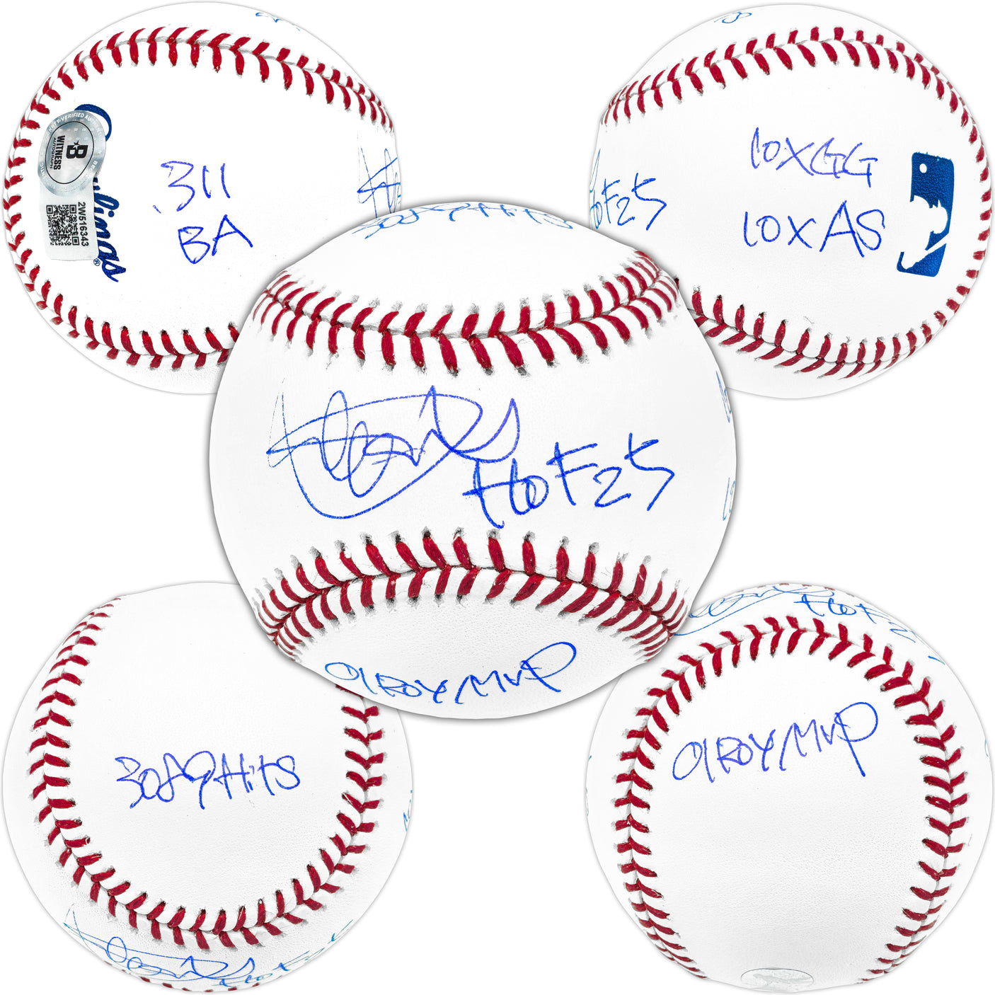 Ichiro Suzuki Autographed Official MLB Baseball Seattle Mariners With 6 Stats "HOF 25" IS Holo & Beckett BAS Witness QR Stock #238323