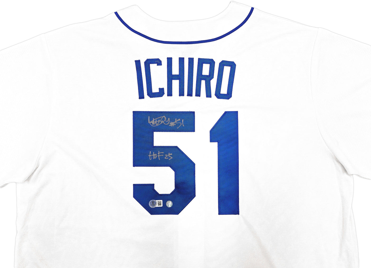 Seattle Mariners Ichiro Suzuki Autographed White Nike Cooperstown Collection Jersey Size XL "HOF 25" IS Holo & Beckett BAS Witness QR Stock #238318