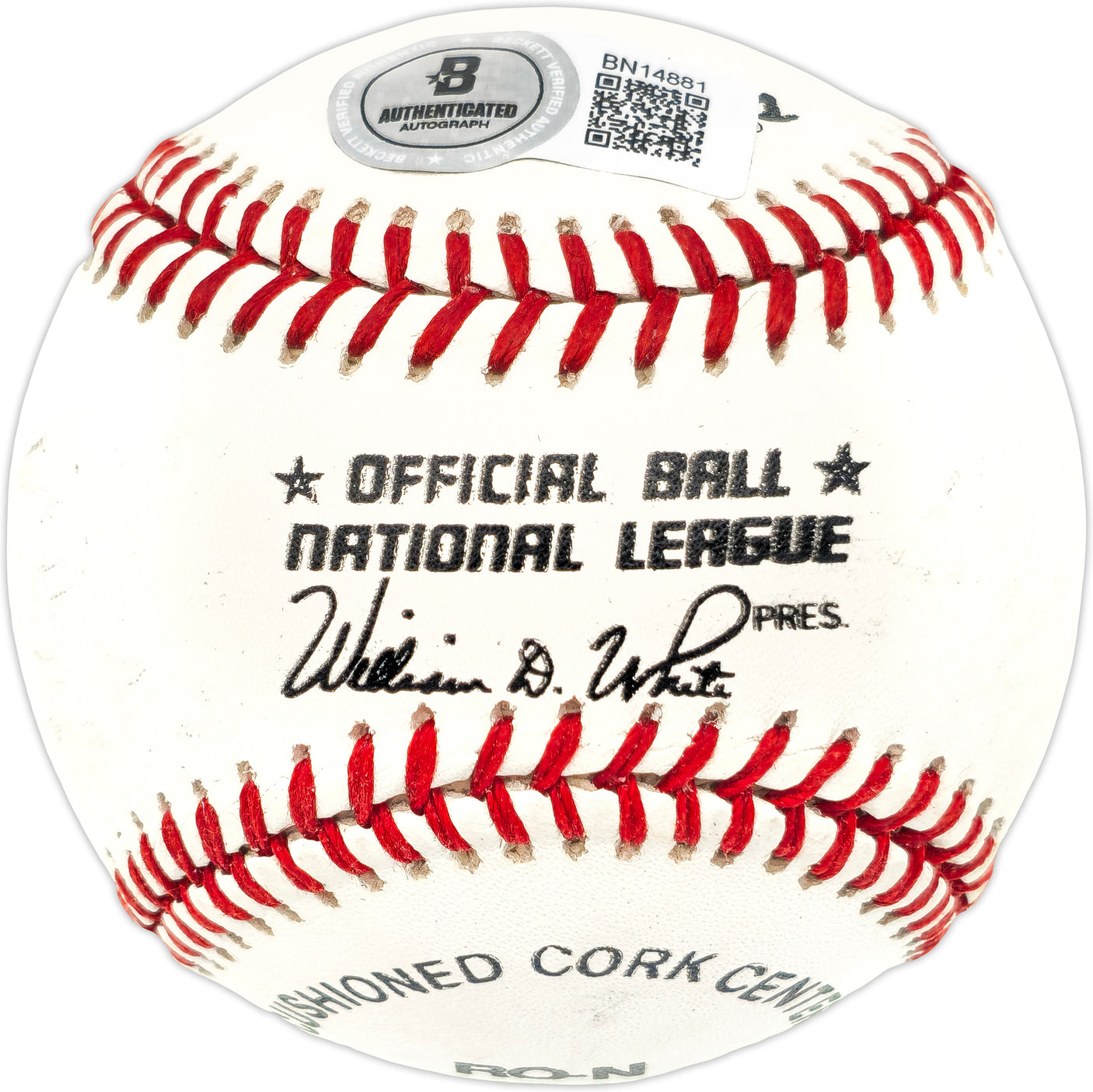 Mike Schmidt Autographed Official NL Baseball Philadelphia Phillies Beckett BAS QR #BN14881