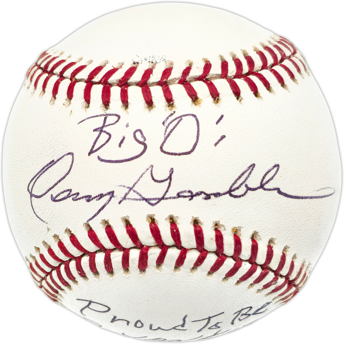 Oscar Gamble Autographed Official MLB Baseball New York Yankees Big "O" Proud to be a Yankee 1976-1979-1984 Beckett BAS QR #BN14944