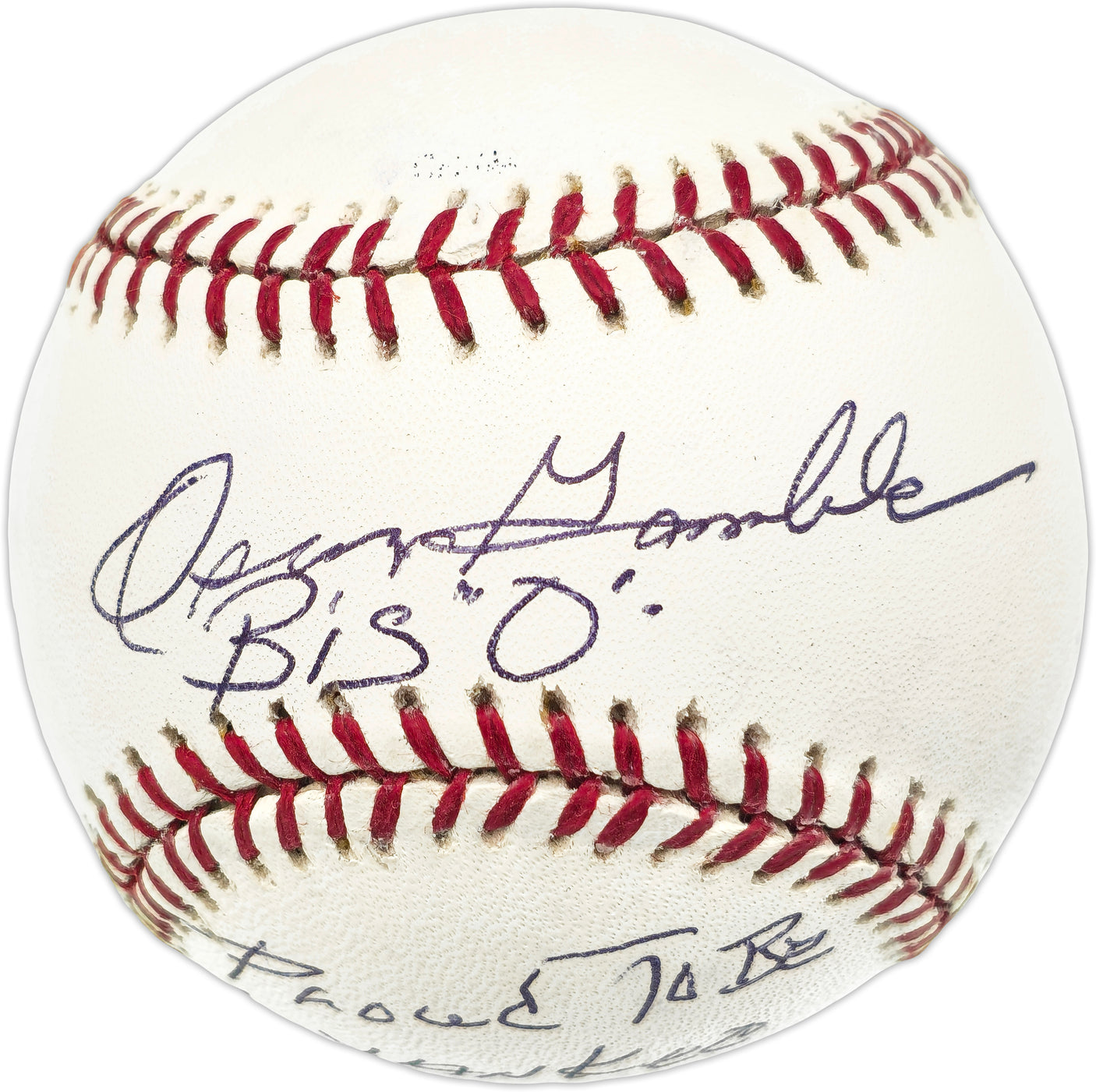 Oscar Gamble Autographed Official MLB Baseball New York Yankees Big "O" Proud to be a Yankee 1976-1979-1984 Beckett BAS QR #BN14945