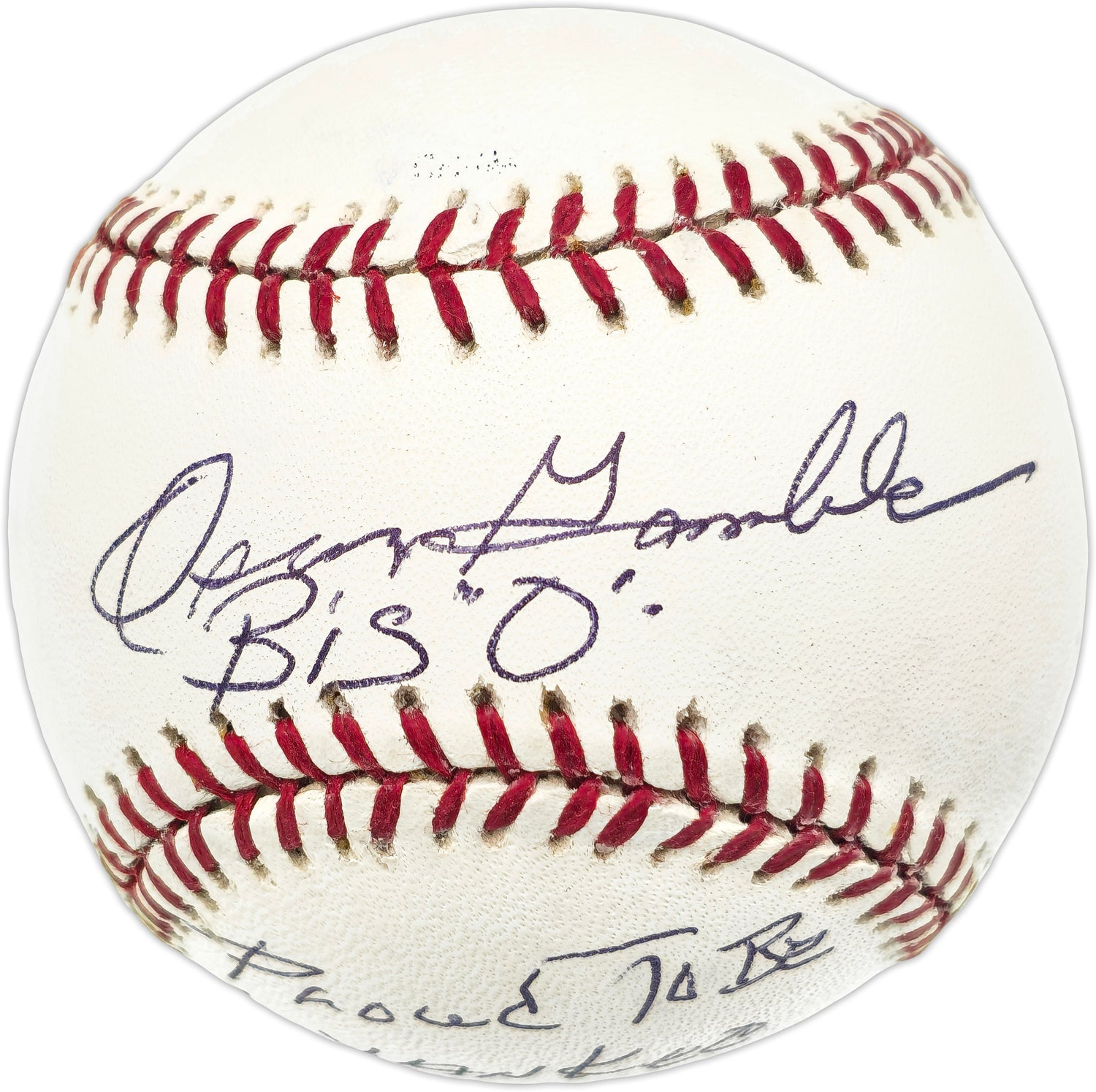 Oscar Gamble Autographed Official MLB Baseball New York Yankees Big "O" Proud to be a Yankee 1976-1979-1984 Beckett BAS QR #BN14945