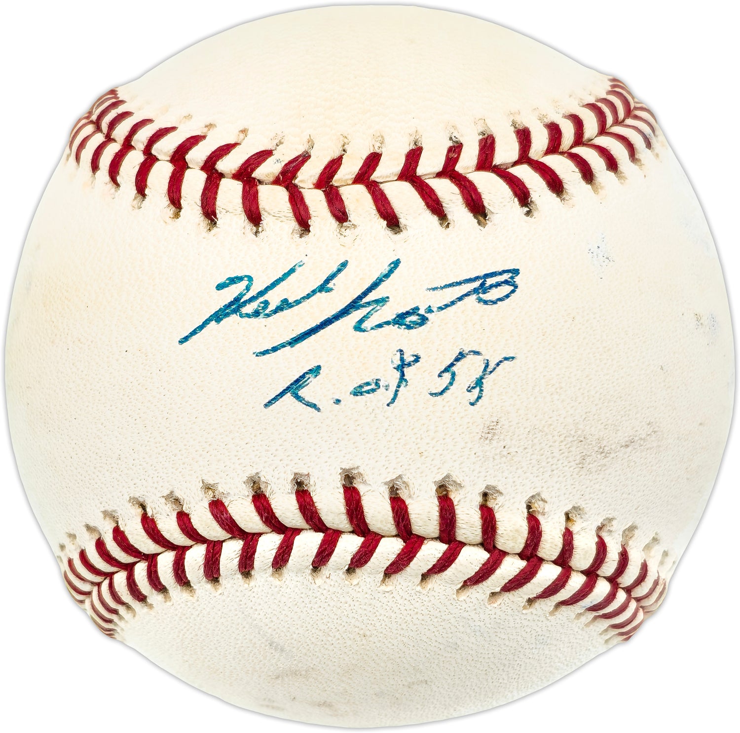 Herb Score Autographed Official AL Baseball Cleveland Indians "ROY 55" Beckett BAS QR #BN14981