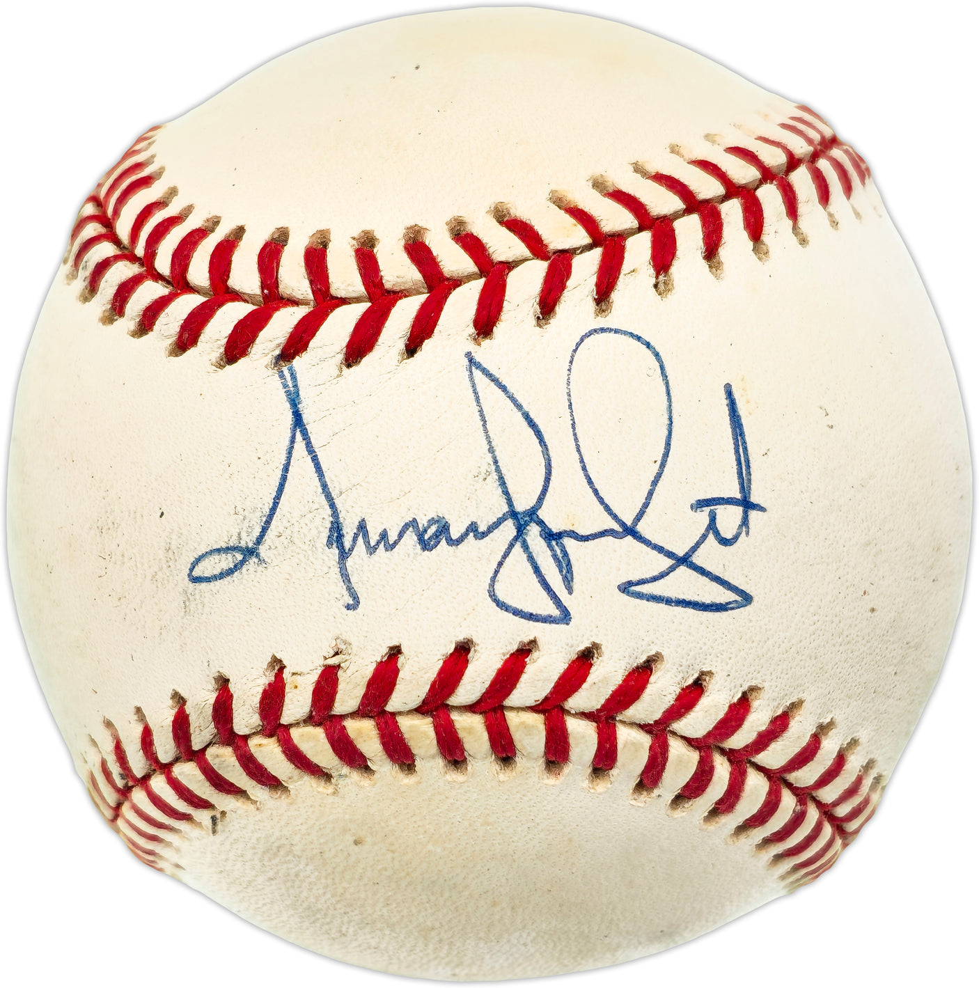 Omar Vizquel Autographed Official AL Baseball Cleveland Indians (Smudged) Beckett BAS QR #BN15018