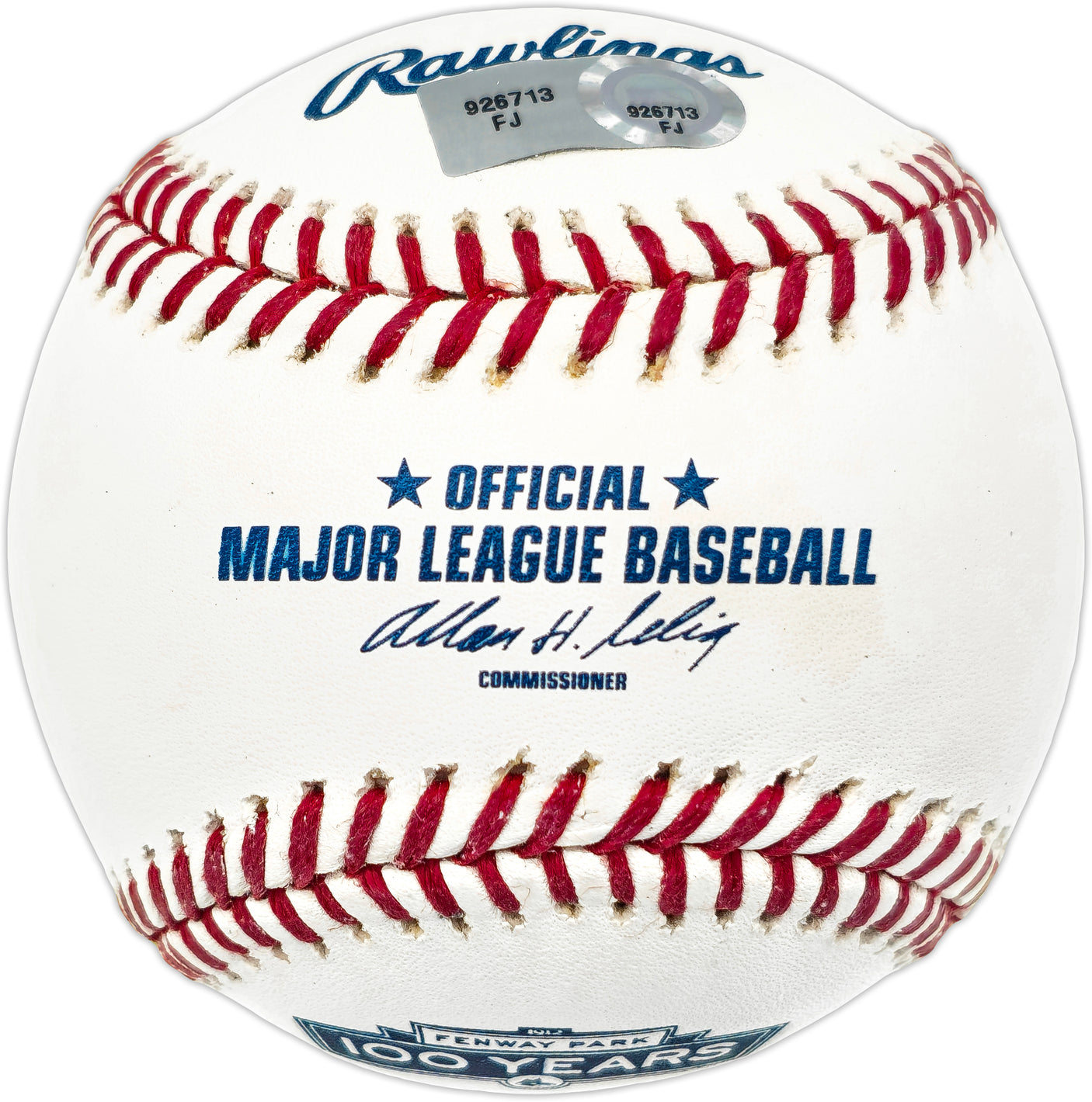 Carl Yastrzemski Autographed Official Fenway Park 100 Years Logo Baseball Boston Red Sox MLB Holo #FJ926713