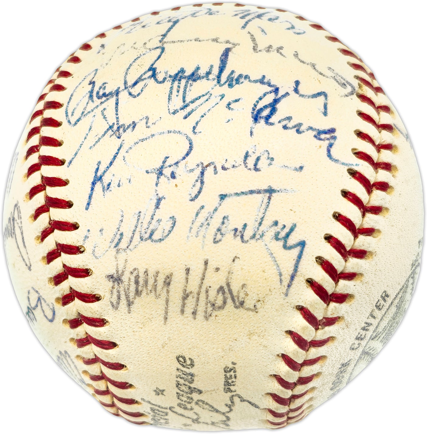 1971 Philadelphia Phillies Autographed Official Giles NL Baseball With 24 Signatures SKU #237408