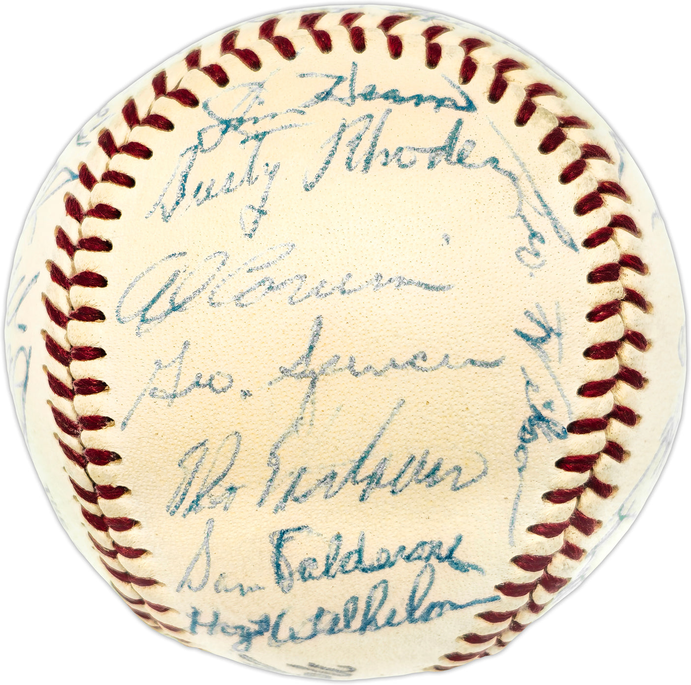 1953 New York Giants Autographed Official Giles NL Baseball With 29 Signatures SKU #237409