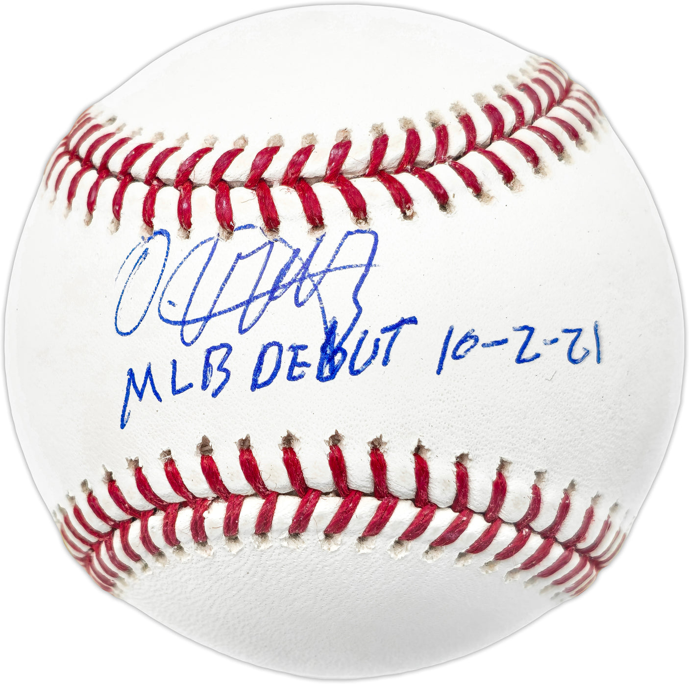 Oneil Cruz Autographed Official MLB Baseball Pittsburgh Pirates "MLB Debut 10-2-21" Beckett BAS QR #BJ55831