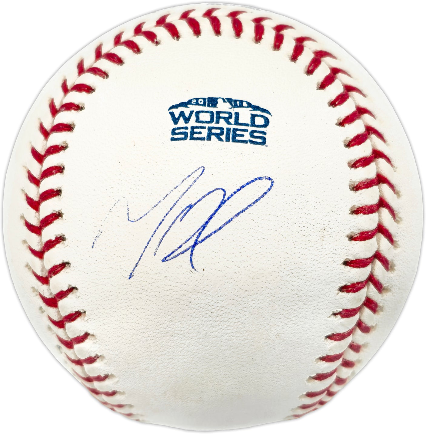 Mookie Betts Autographed Official 2018 World Series Logo Baseball Boston Red Sox & Los Angeles Dodgers Beckett BAS QR #BJ56053