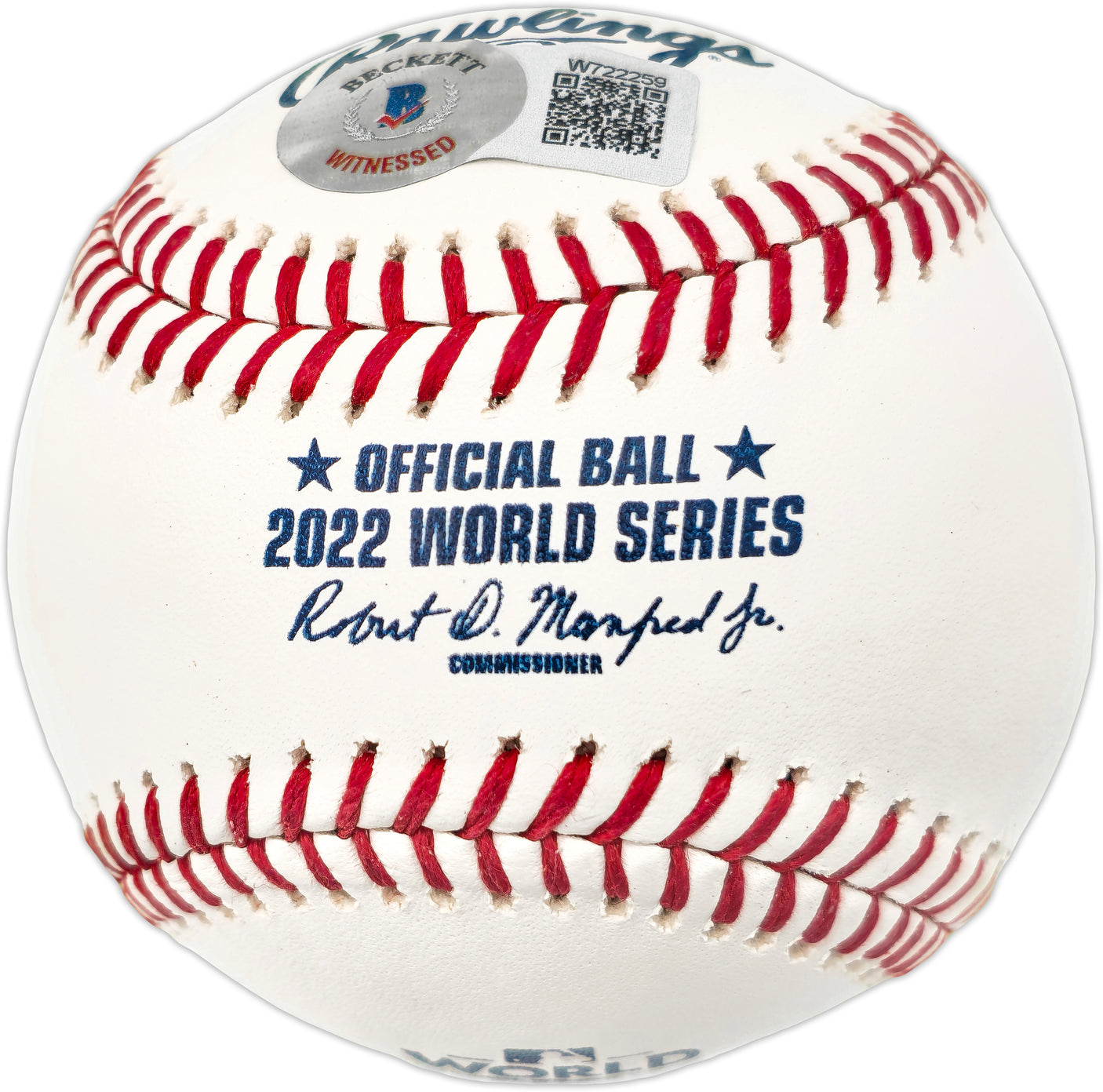 Yordan Alvarez Autographed Official 2022 World Series Logo Baseball Houston Astros "22 WS Champs" Beckett BAS Witness #W722259