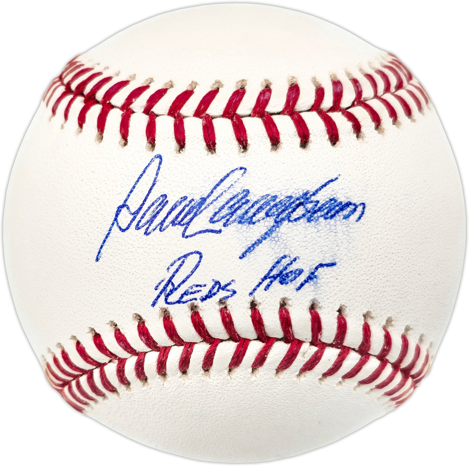 Dave Concepcion Autographed Official MLB Baseball Cincinnati Reds "Reds HOF" (Smudged) Beckett BAS Witness #W529094