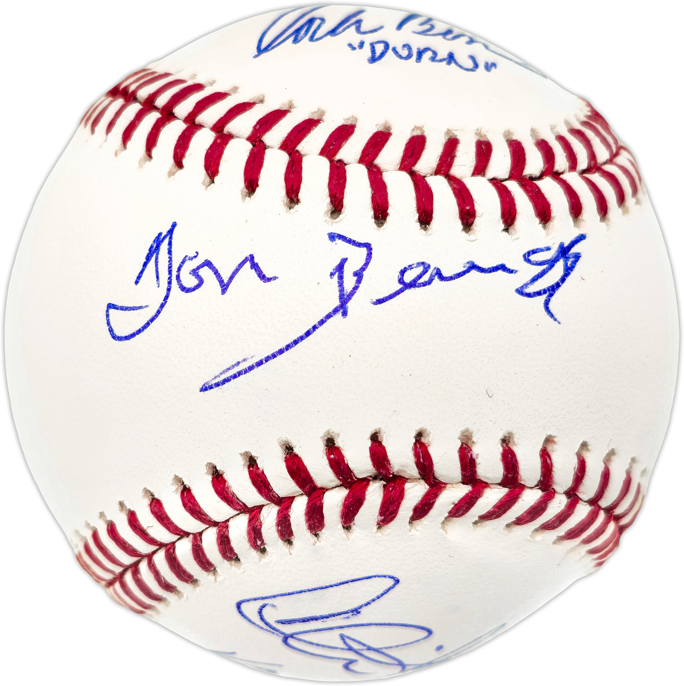 Charlie Sheen, Corbin Bernsen & Tom Berenger Autographed Official MLB Baseball Major League Baseball Movie Beckett BAS Witness #WQ60817