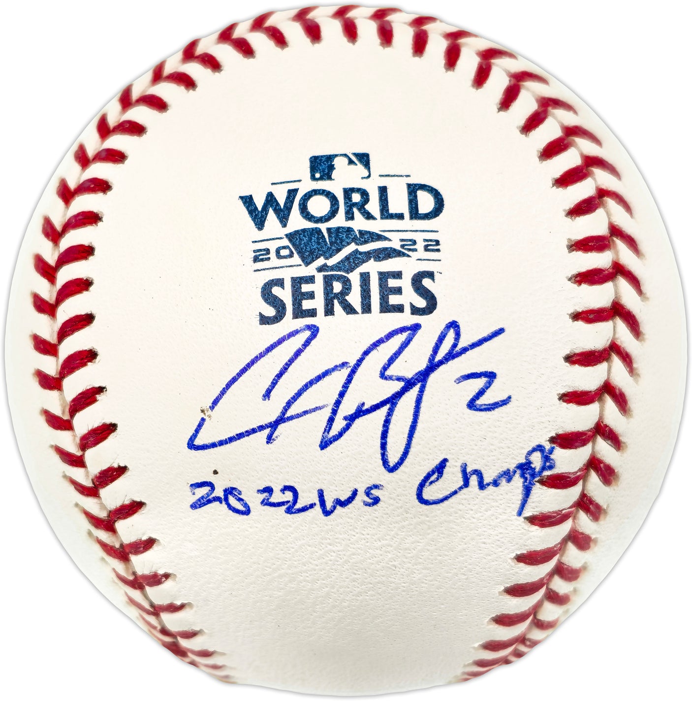 Alex Bregman Autographed Official 2022 World Series Logo Baseball Houston Astros "2022 WS Champs" Beckett BAS Witness #W739065