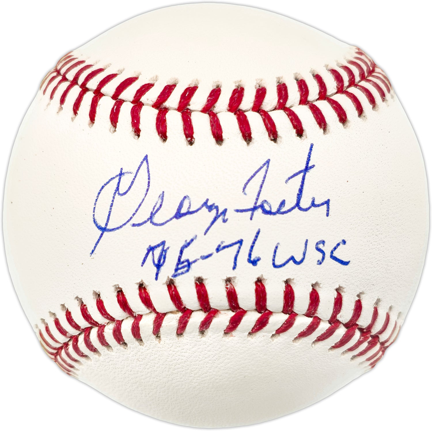 George Foster Autographed Official MLB Baseball Cincinnati Reds "75-76 WSC" Beckett BAS Witness #W991194