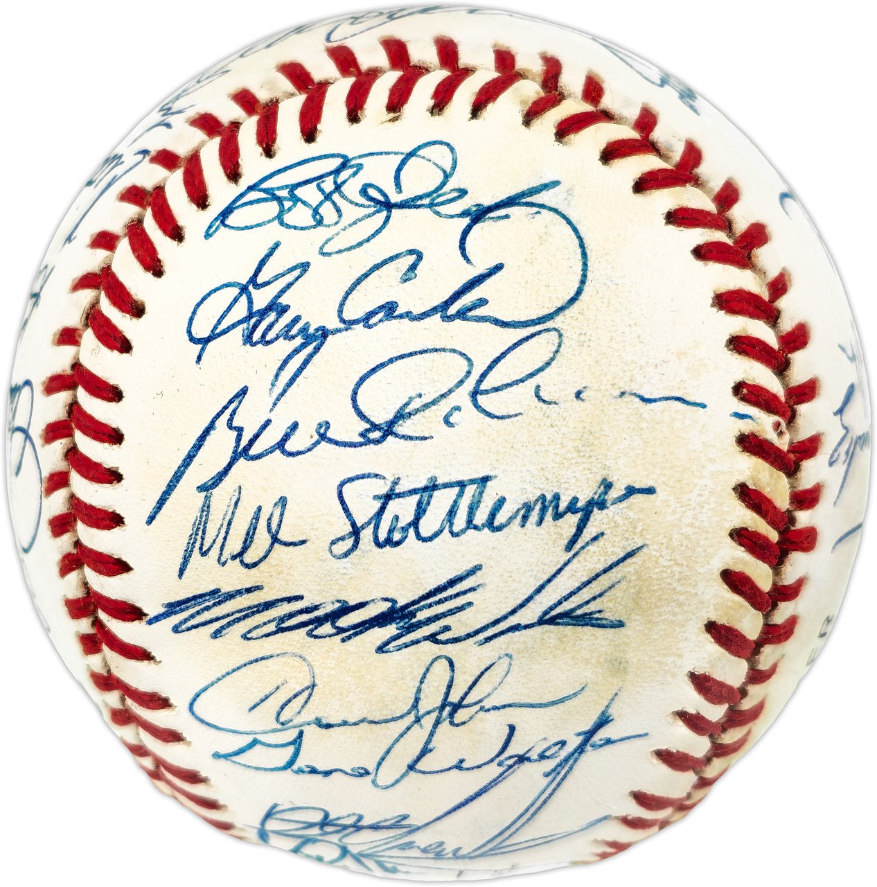 1986 New York Mets Team Autographed Official NL Baseball With 29 Signatures Including Gary Carter PSA/DNA #W03525