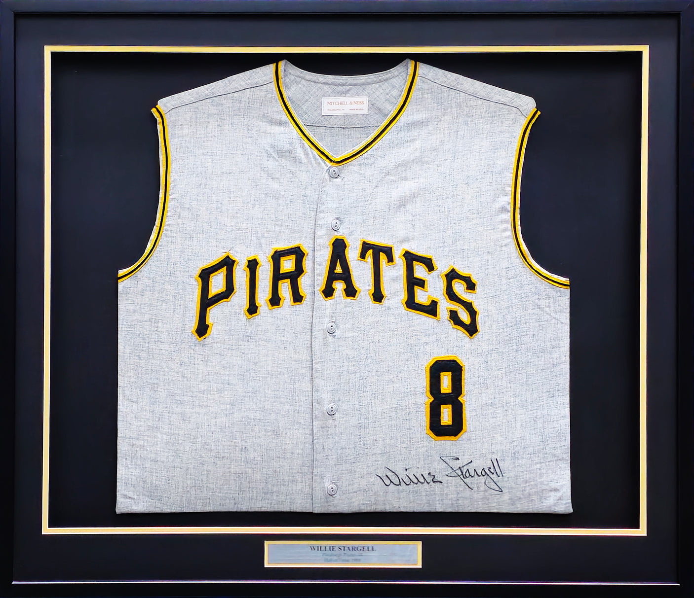 Pittsburgh Pirates Willie Stargell Autographed Framed Grey Authentic Mitchell & Ness Jersey JSA #XX71928
