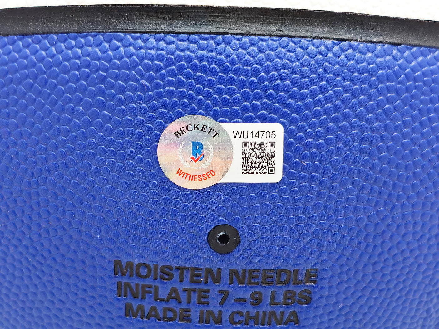 Julius "Dr. J" Erving Autographed Red, White & Blue ABA Logo Basketball New Jersey Nets Beckett BAS Witness Stock #222789