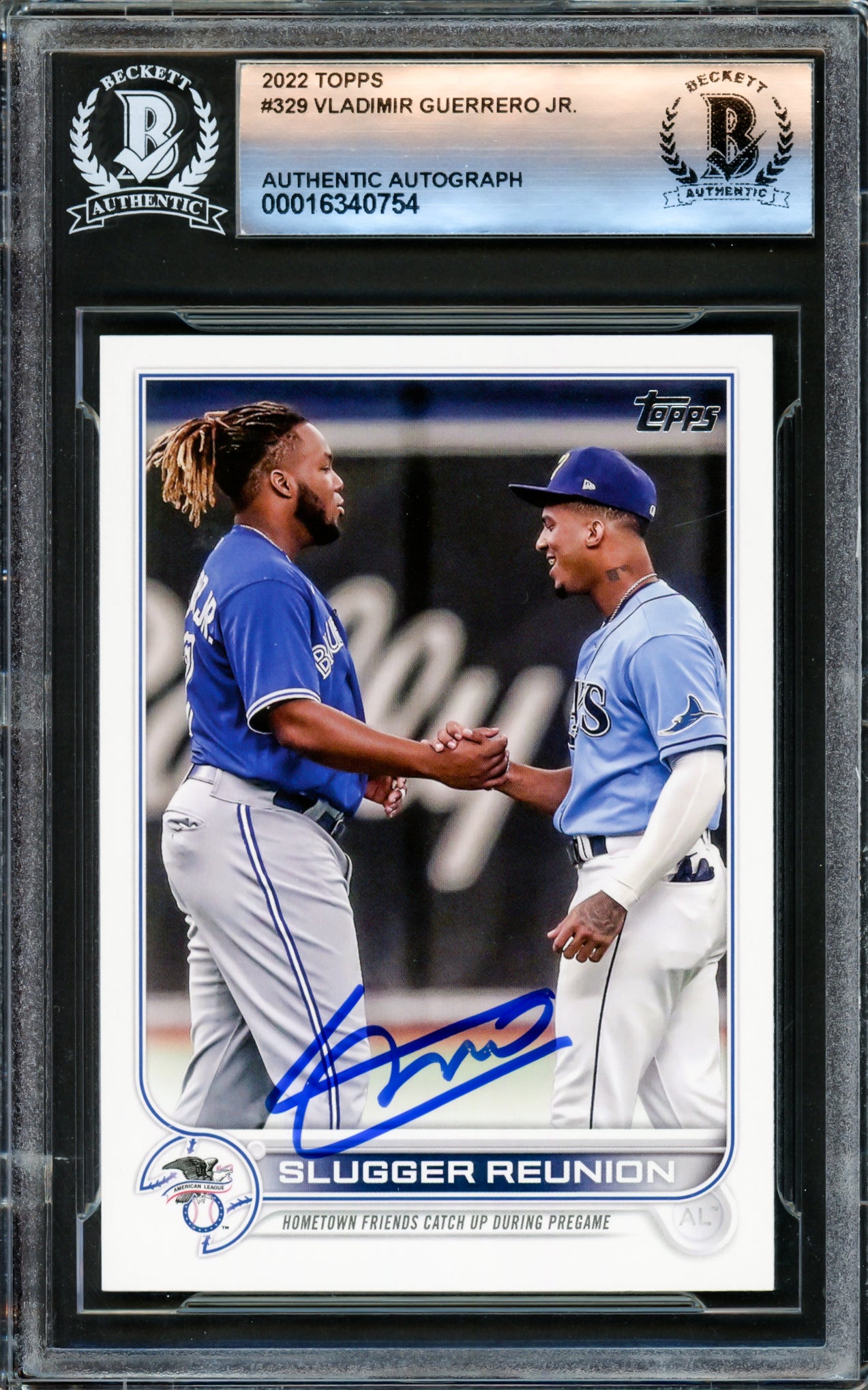 Vladimir Guerrero Jr. Autographed 2022 Topps Card #329 Toronto Blue Jays Beckett BAS #16340754